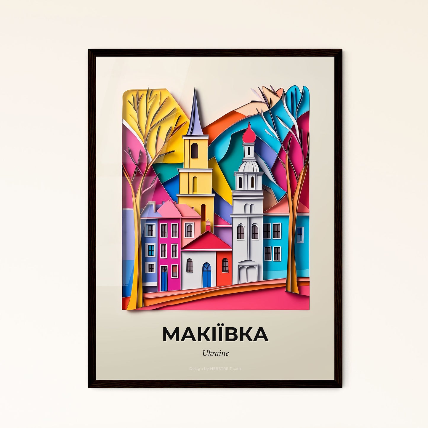 Vivid Makiivka, Ukraine - a colorful city with a church and trees