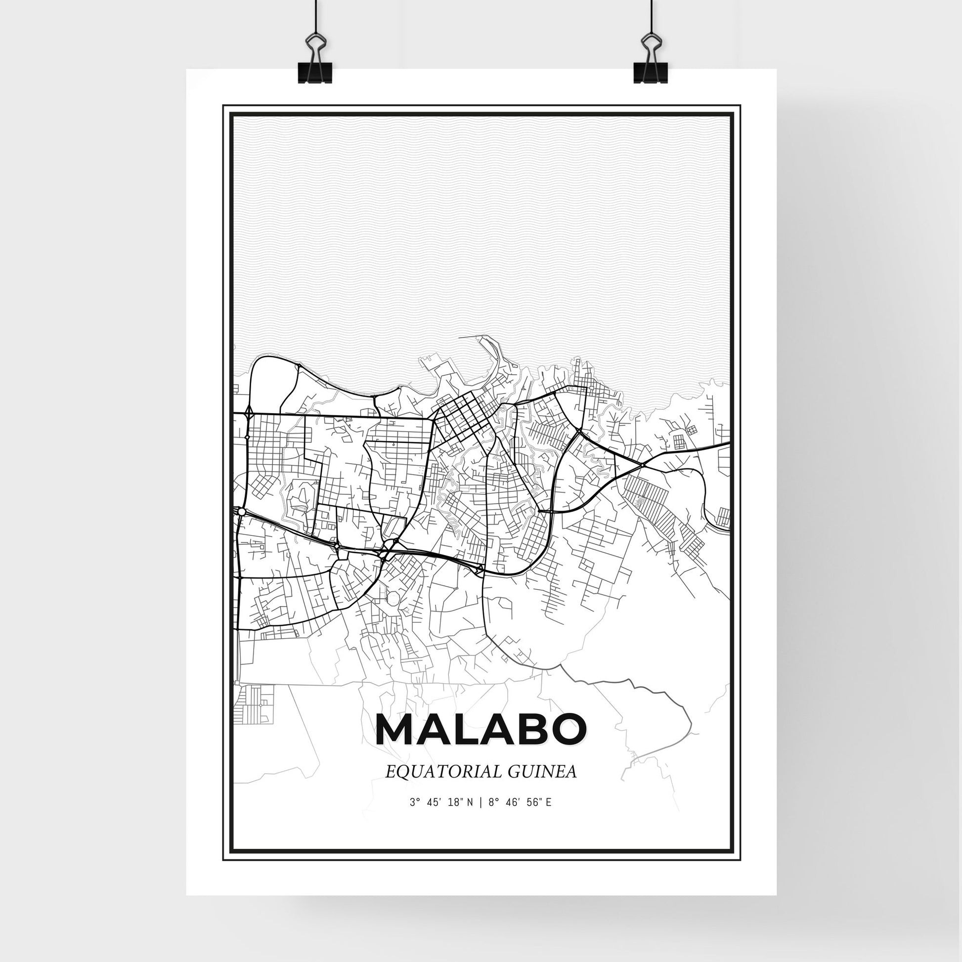 Malabo Equatorial Guinea - Premium City Map Poster