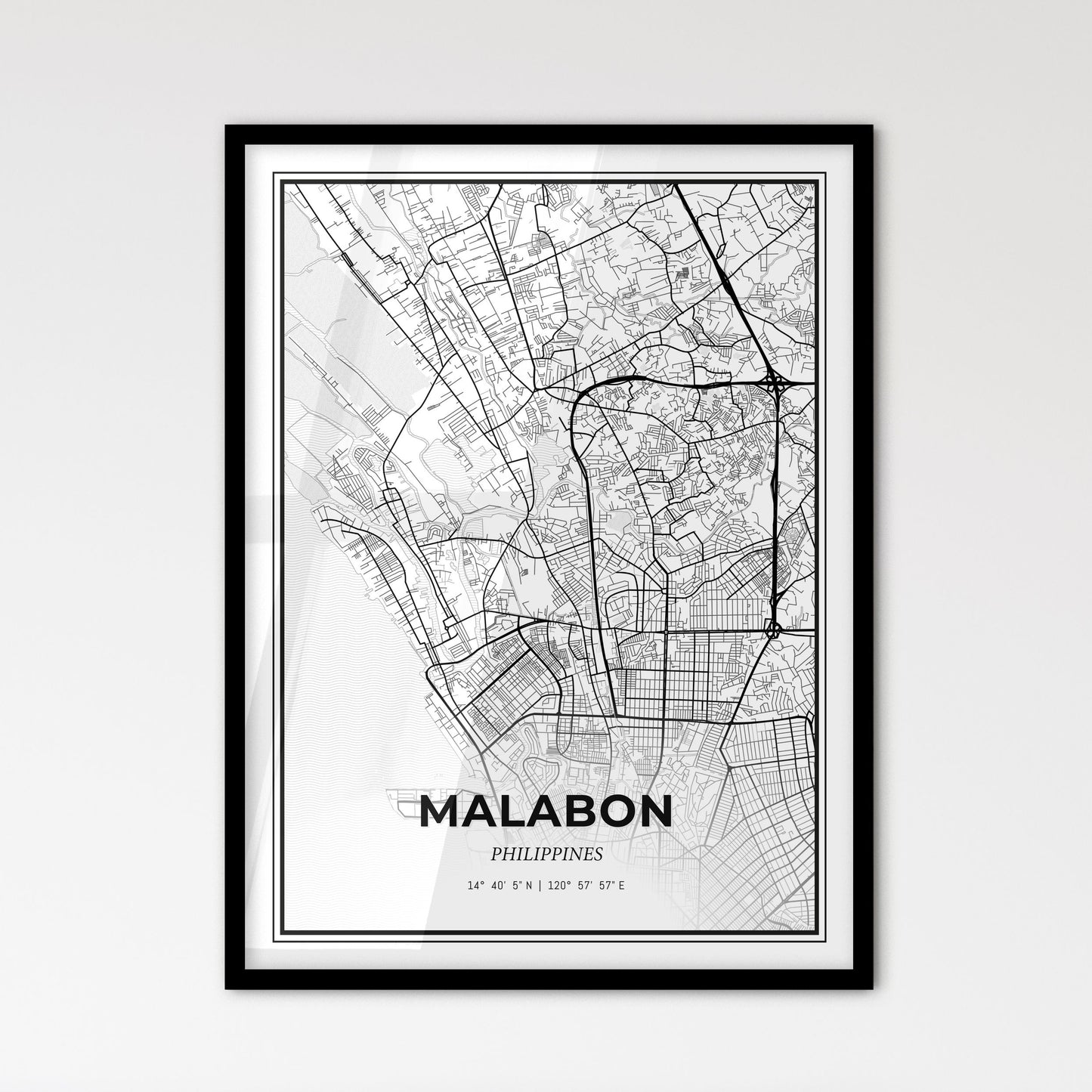 Malabon Philippines - Scandinavian Style City Map for Modern Home Decor