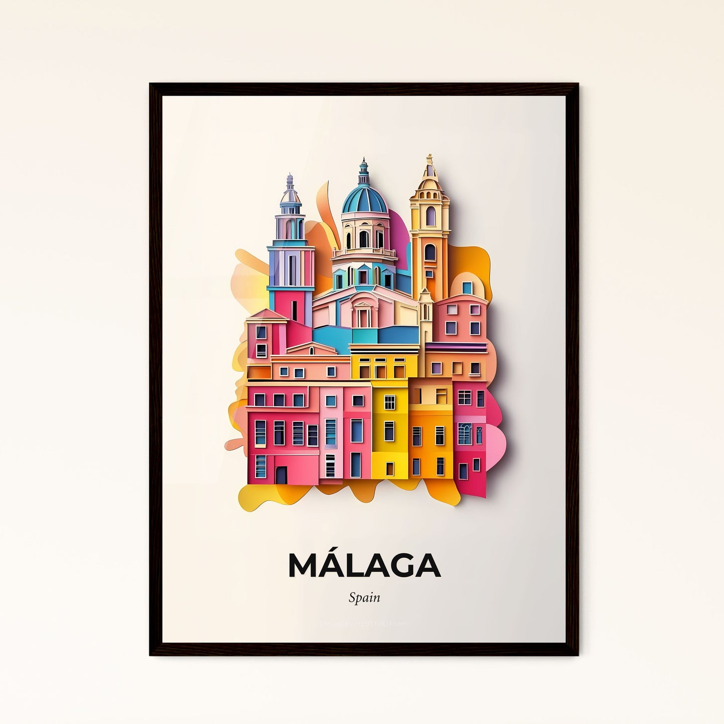 Vivid Málaga, Spain - a city with a clock tower and a building