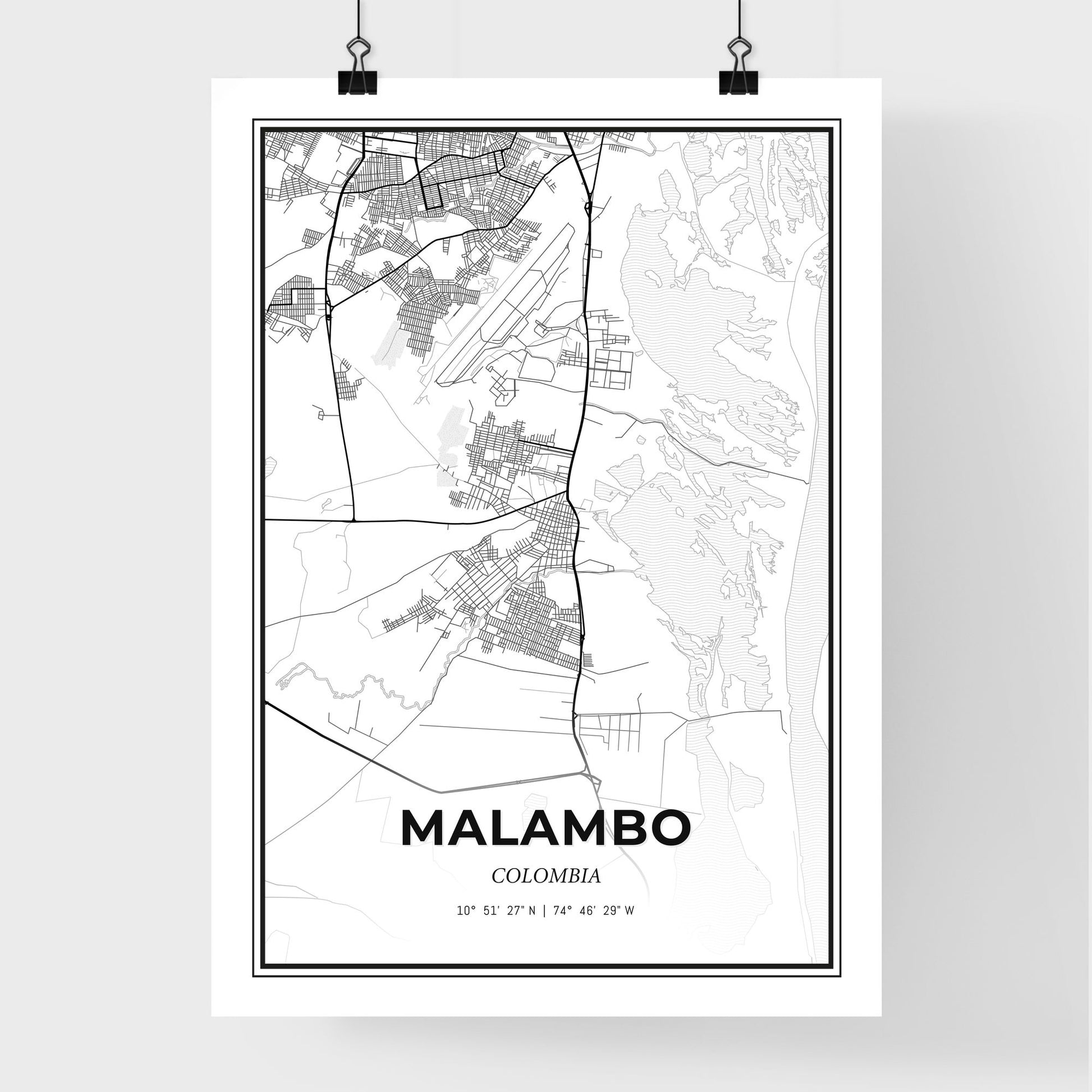 Malambo Colombia - Premium City Map Poster