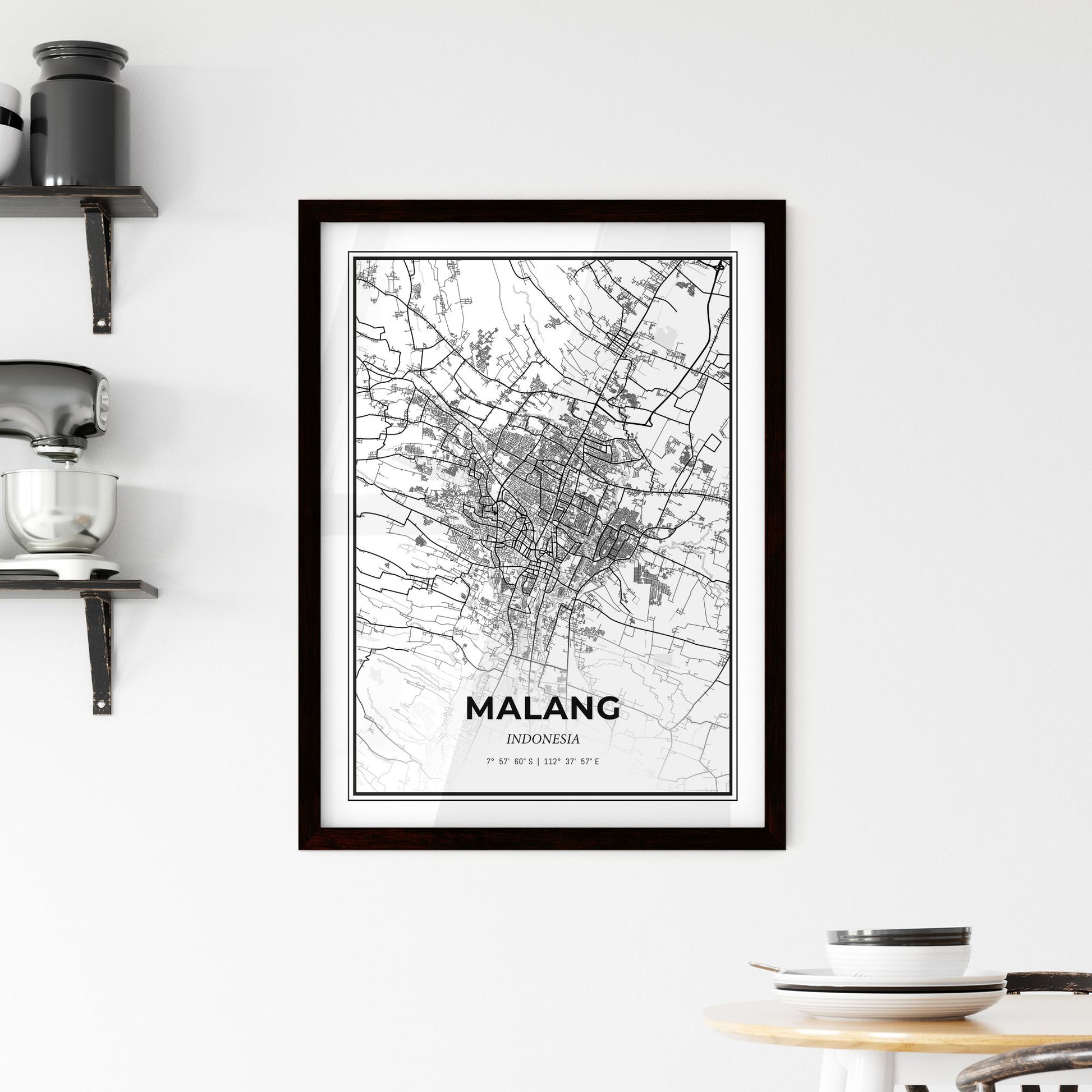 Malang Indonesia - Minimal City Map