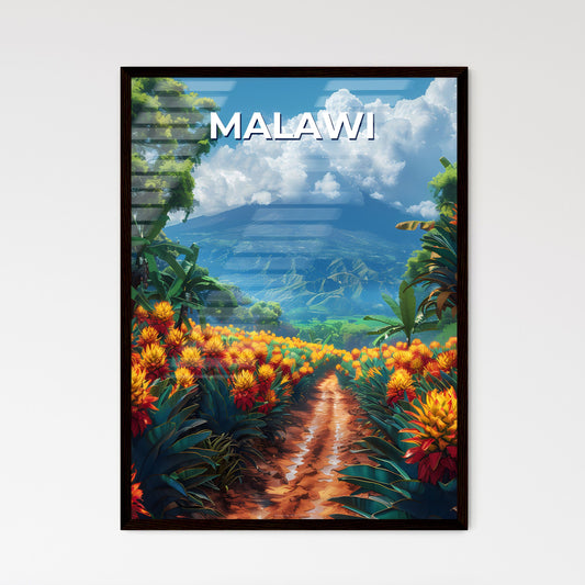 Malawi, Africa Dirt Road Flower Garden Artwork Painting Colorful Vibrant Scenery