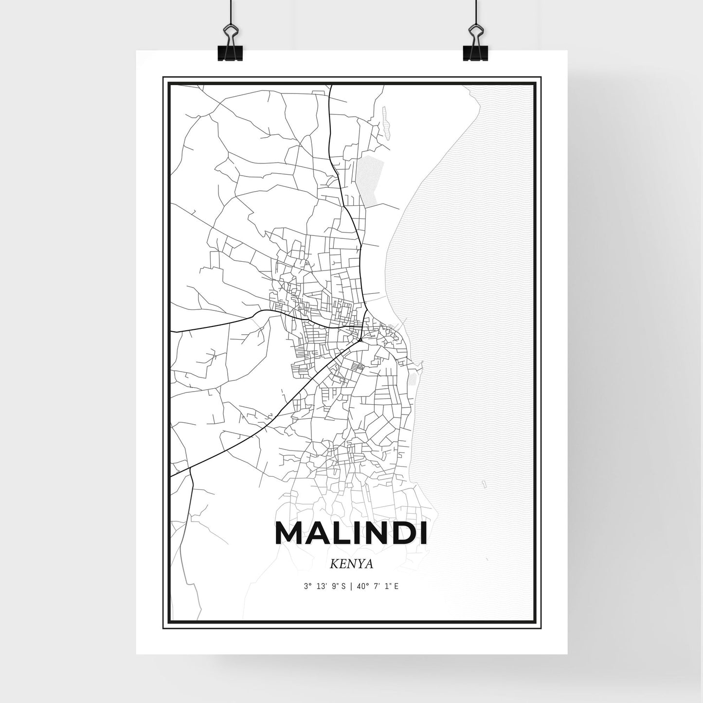 Malindi Kenya - Premium City Map Poster