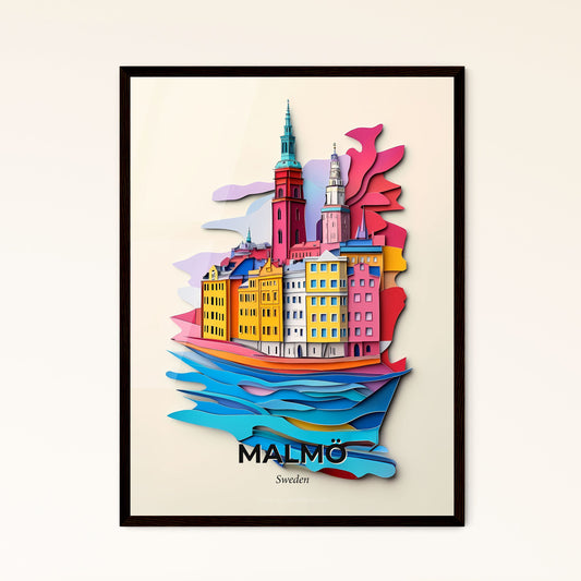 Vivid Malmö, Sweden - a paper cut of a city with a clock tower