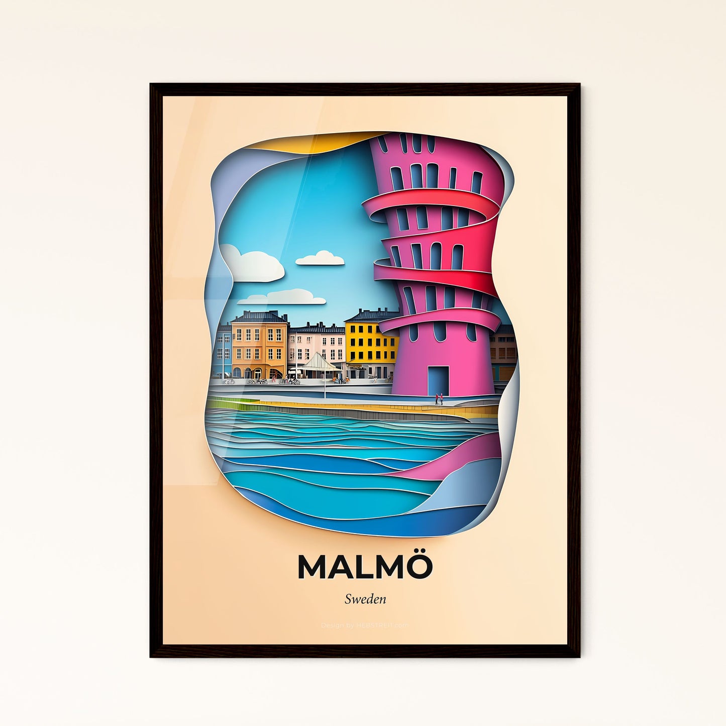 Vivid Malmö, Sweden - a paper cut of a city with a river