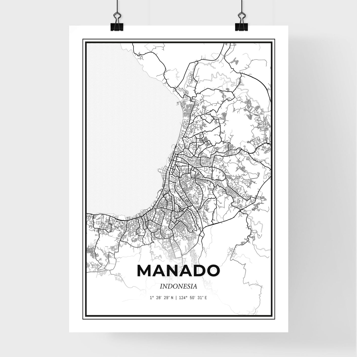 Manado Indonesia - Premium City Map Poster