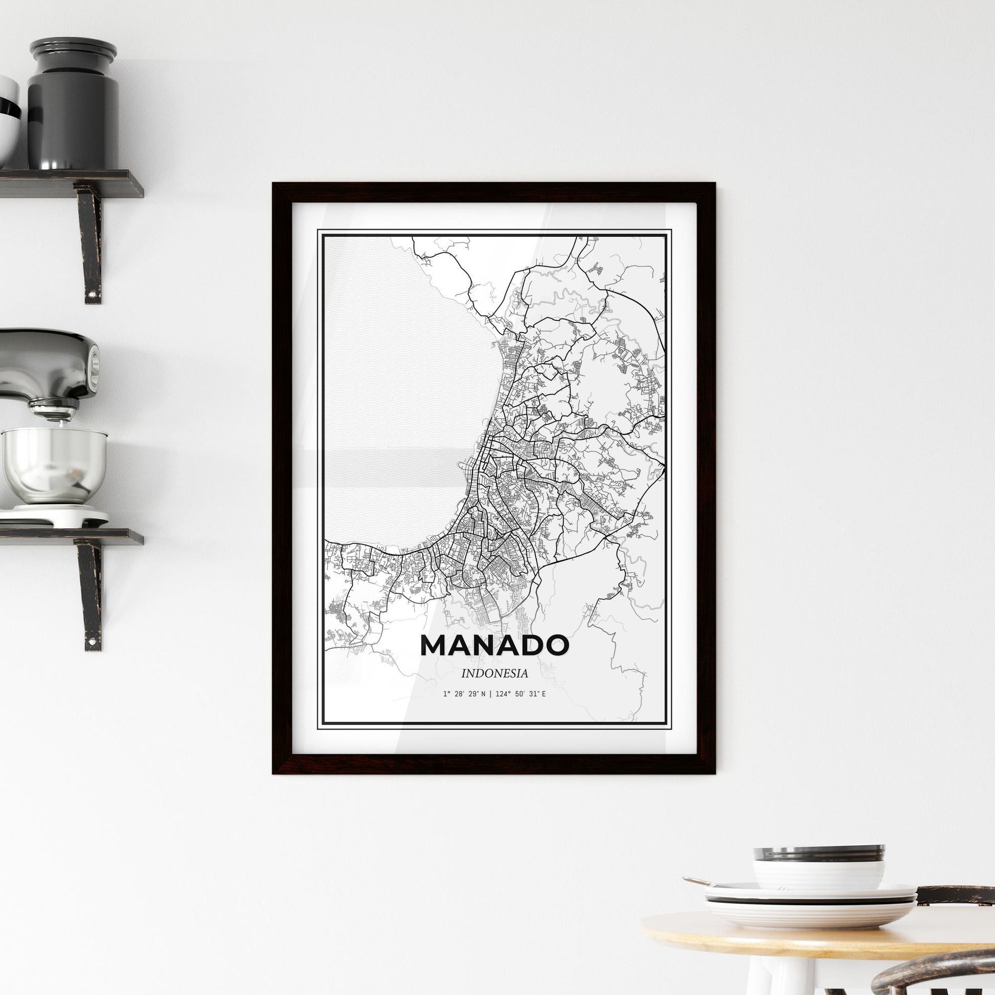 Manado Indonesia - Minimal City Map