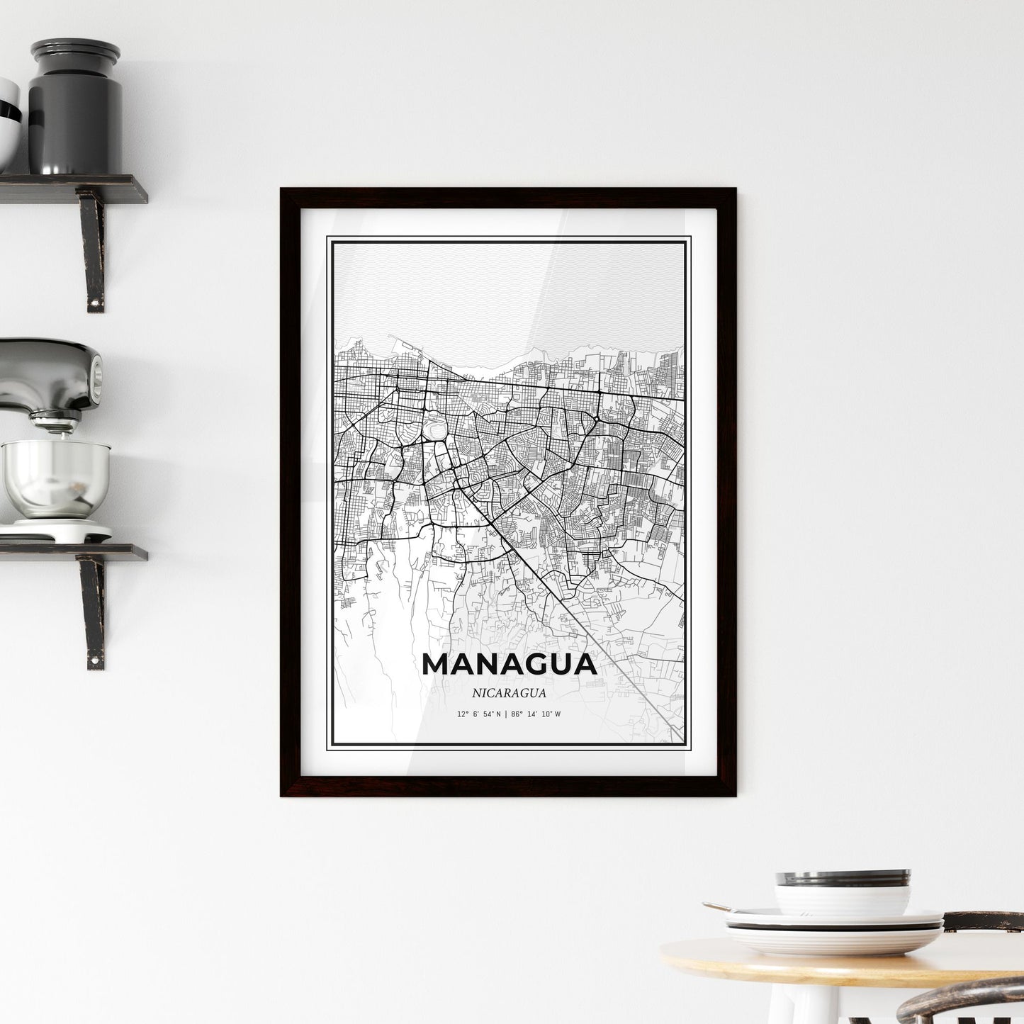 Managua Nicaragua - Minimal City Map