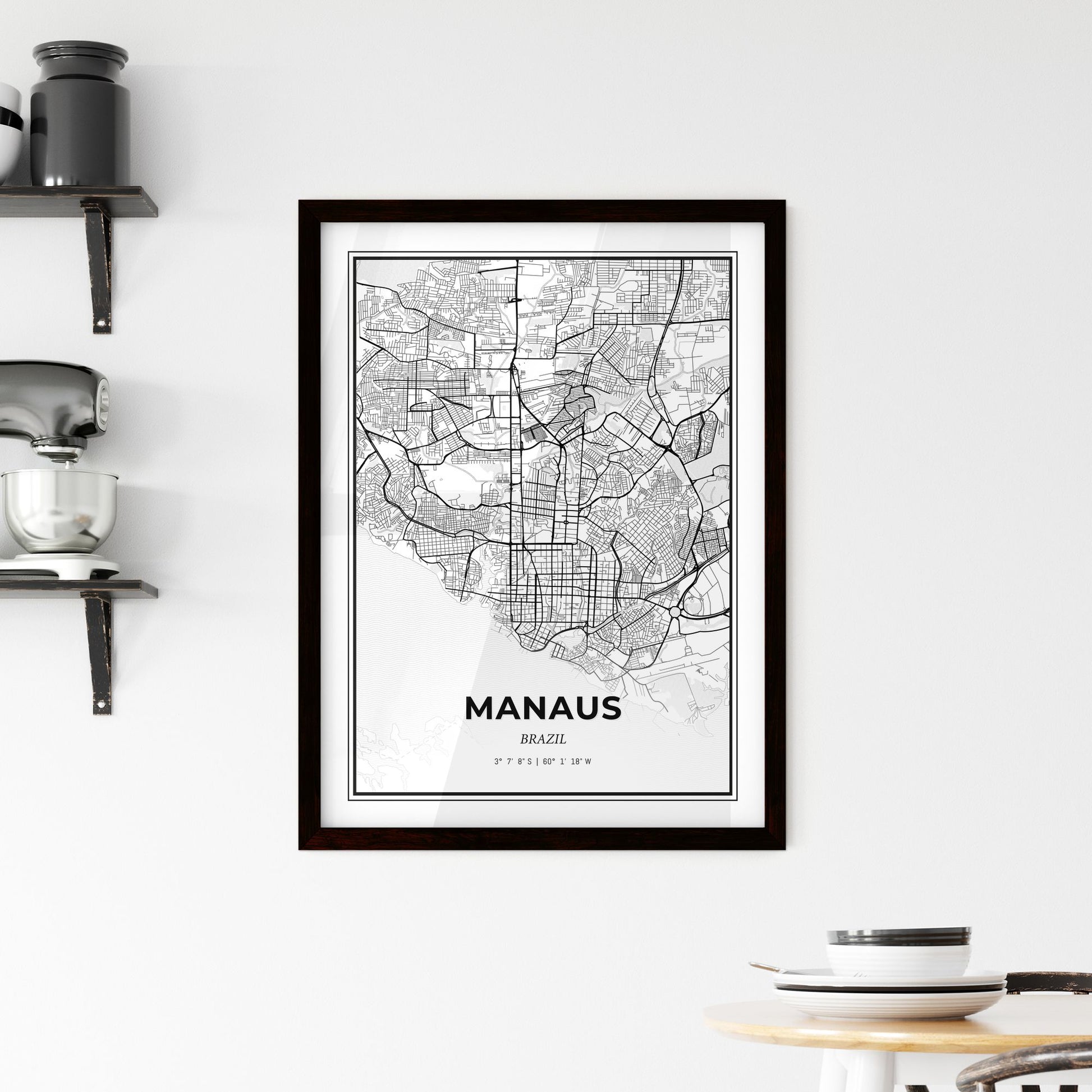 Manaus Brazil - Minimal City Map