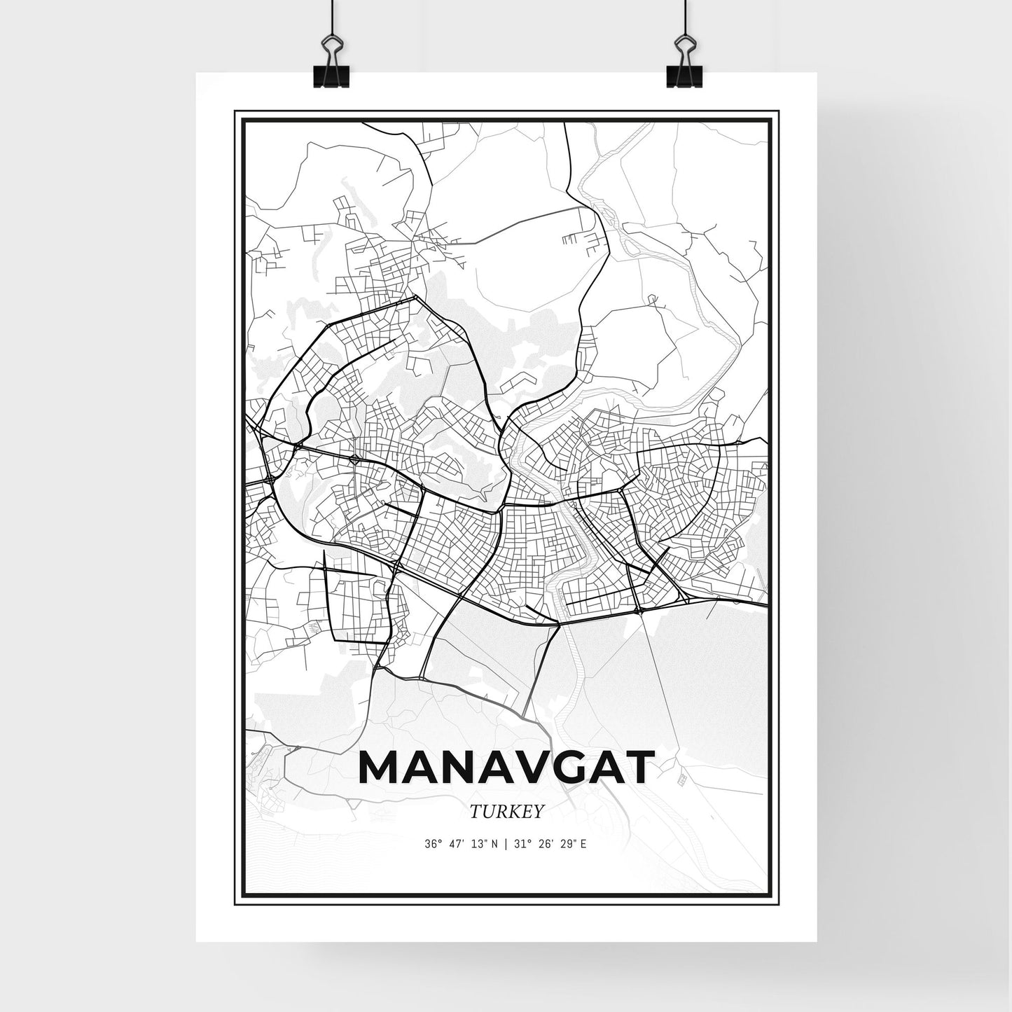 Manavgat Turkey - Premium City Map Poster