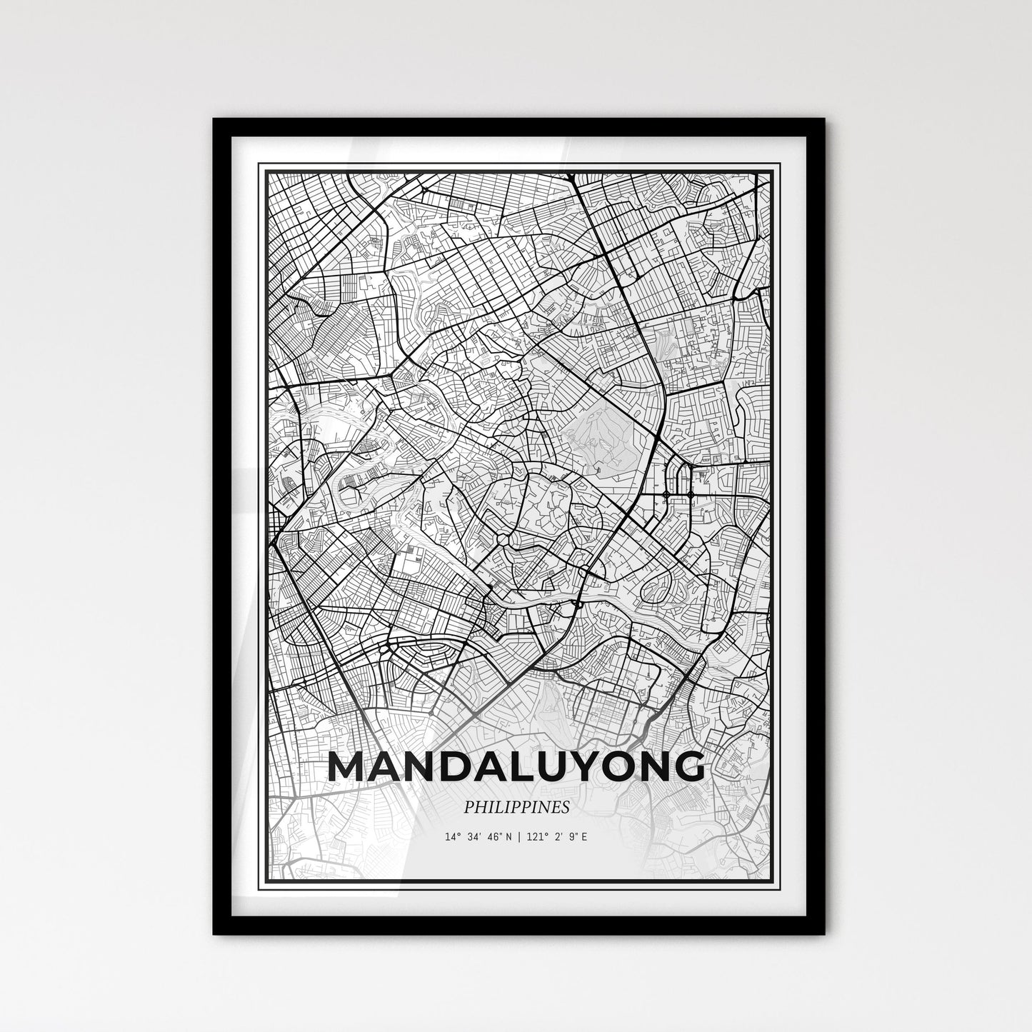 Mandaluyong Philippines - Scandinavian Style City Map for Modern Home Decor