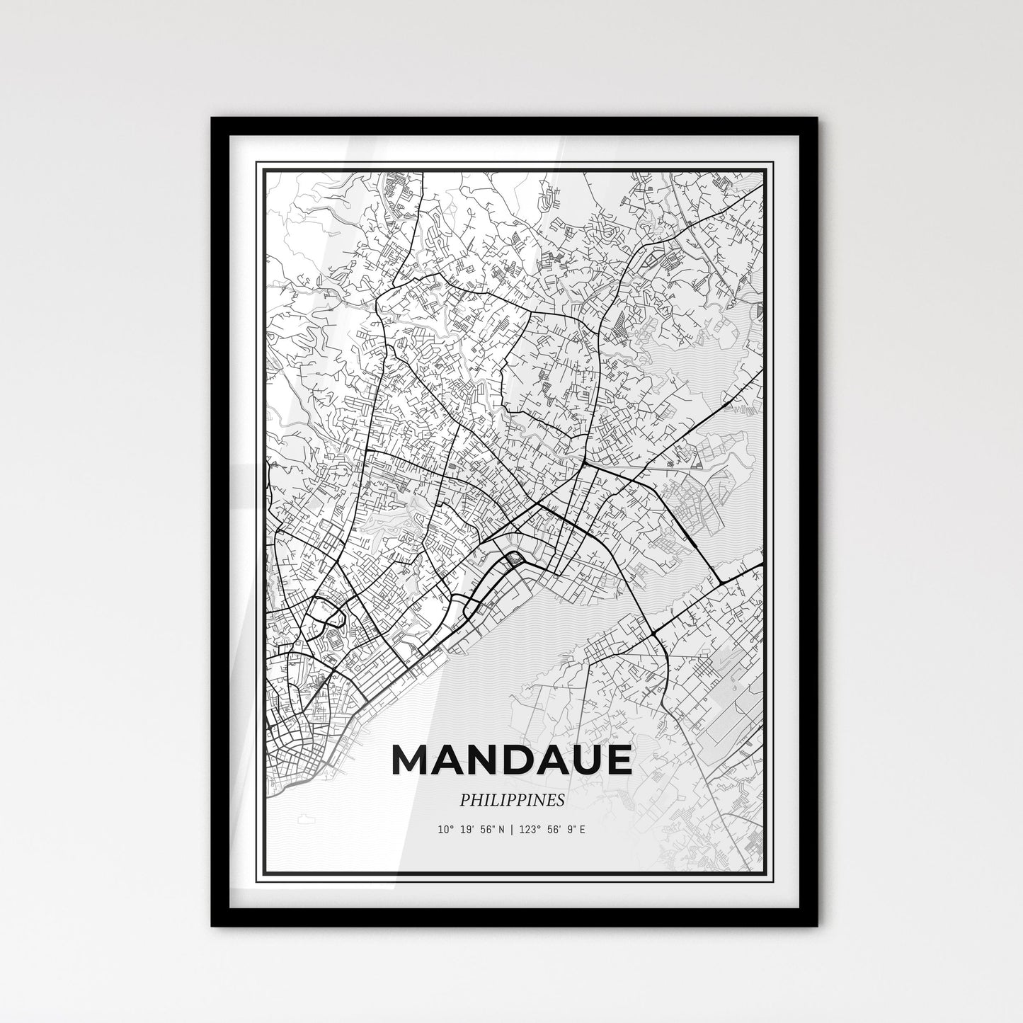 Mandaue Philippines - Scandinavian Style City Map for Modern Home Decor