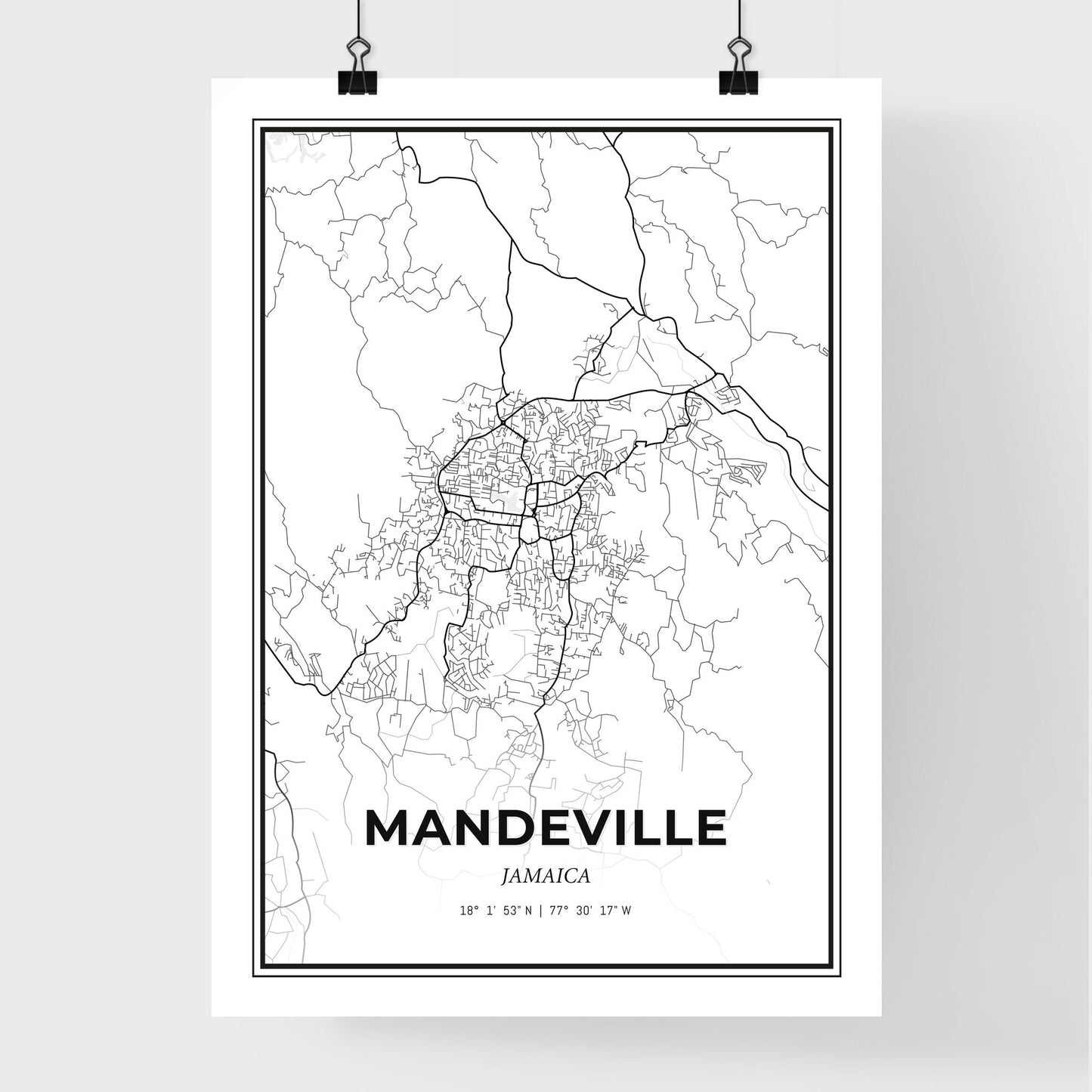 Mandeville Jamaica - Premium City Map Poster