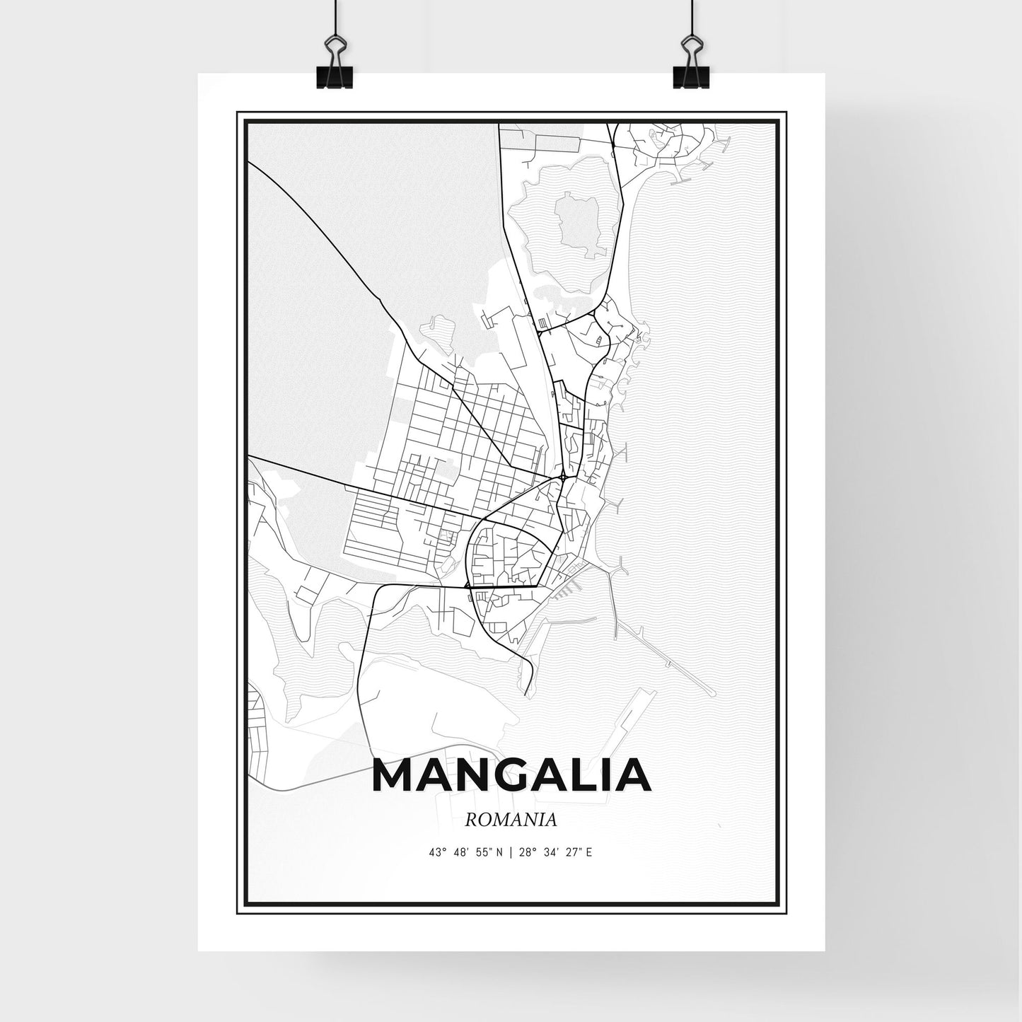 Mangalia Romania - Premium City Map Poster