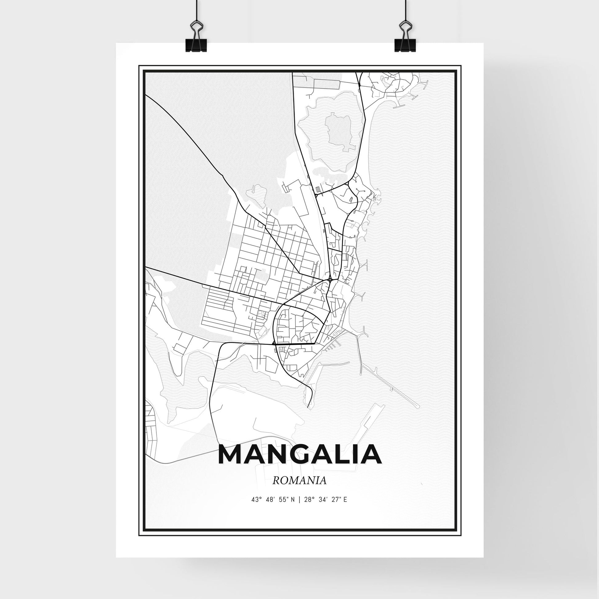 Mangalia Romania - Premium City Map Poster