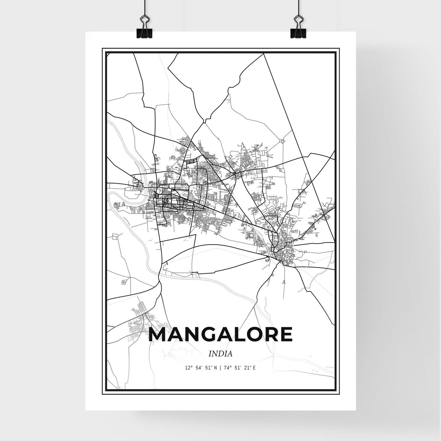 Mangalore India - Premium City Map Poster