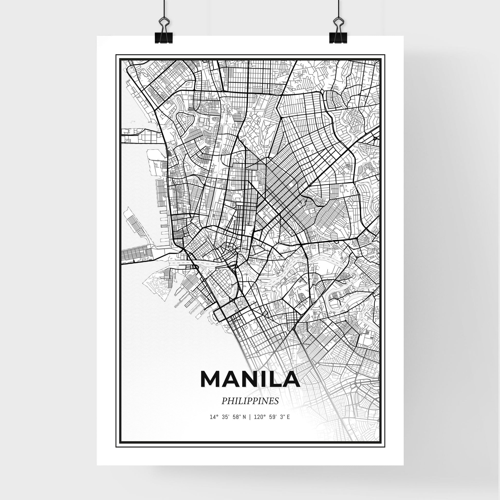 Manila Philippines - Premium City Map Poster