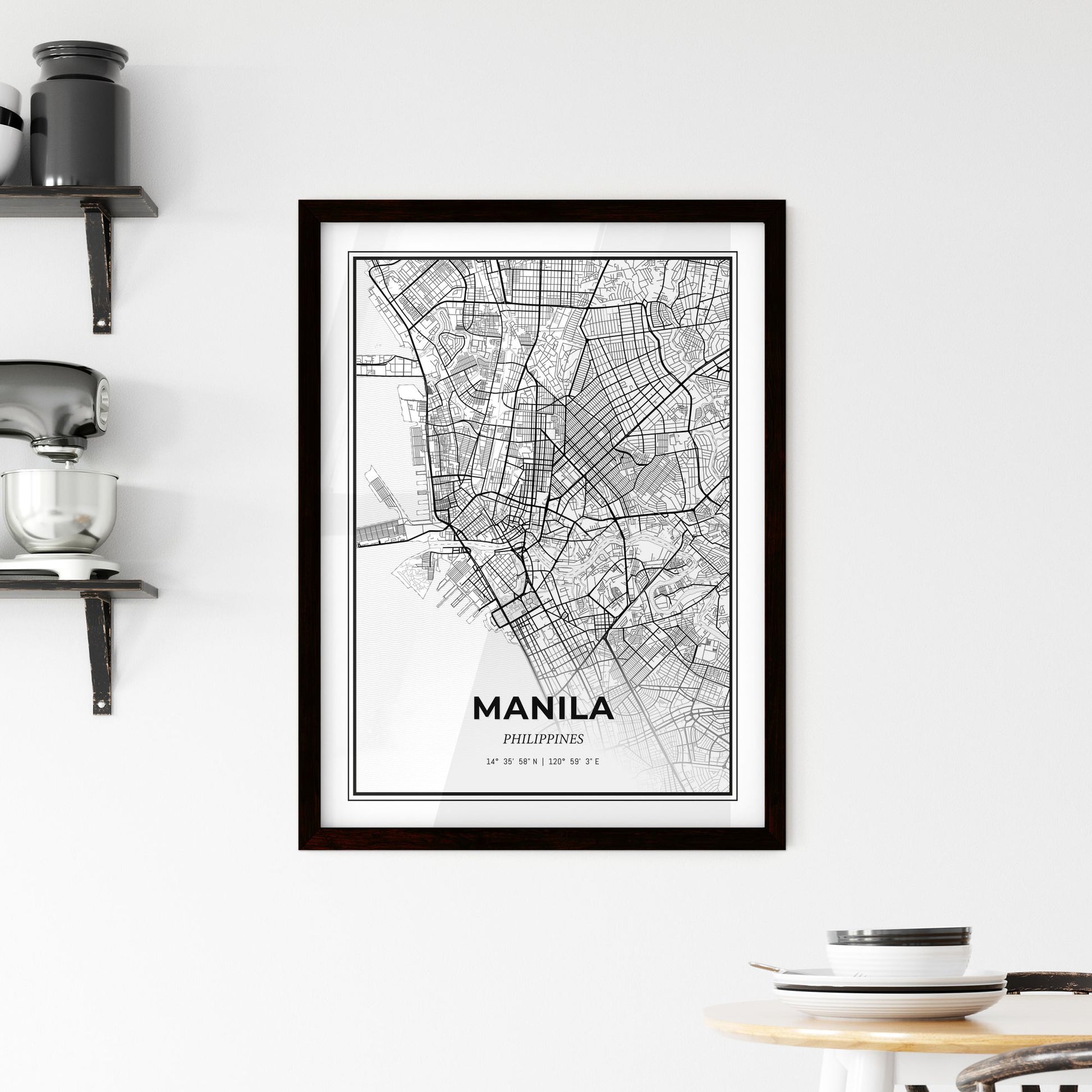 Manila Philippines - Minimal City Map