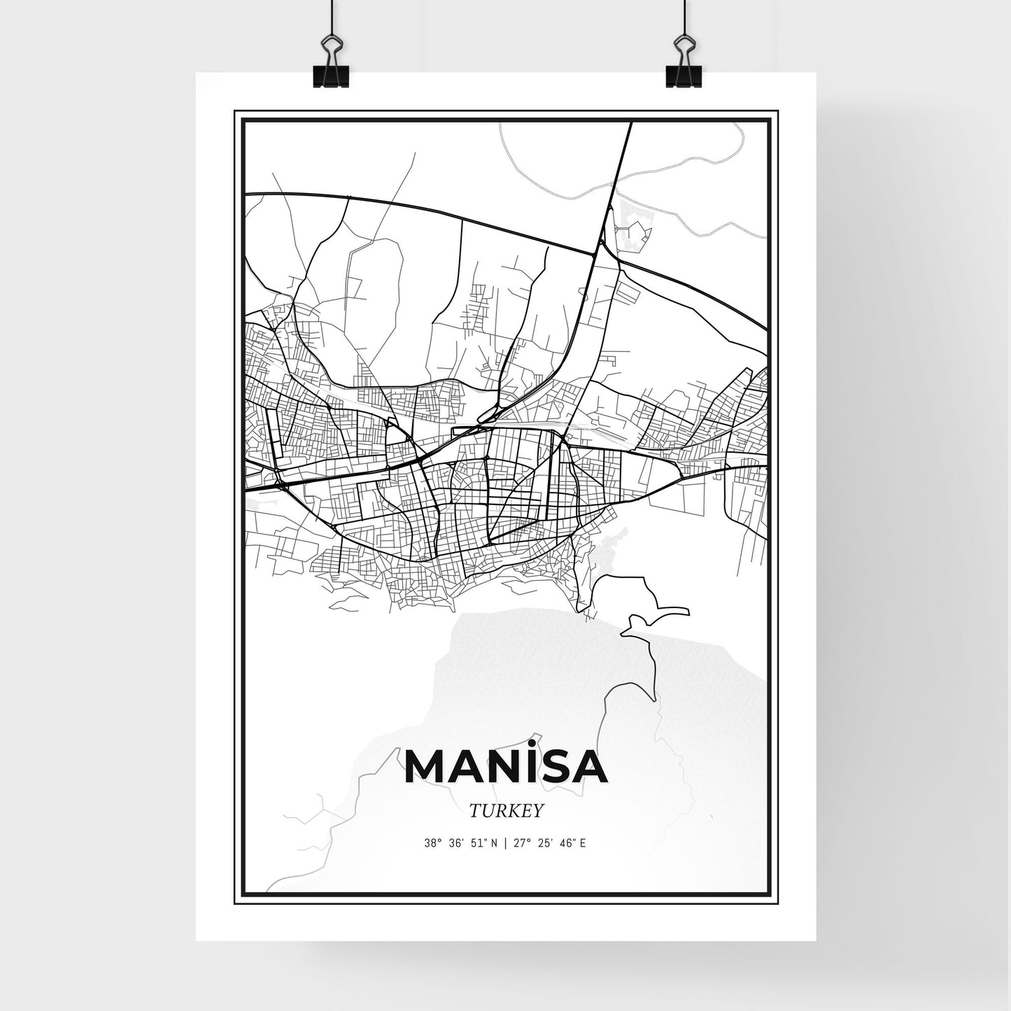 Manisa Turkey - Premium City Map Poster