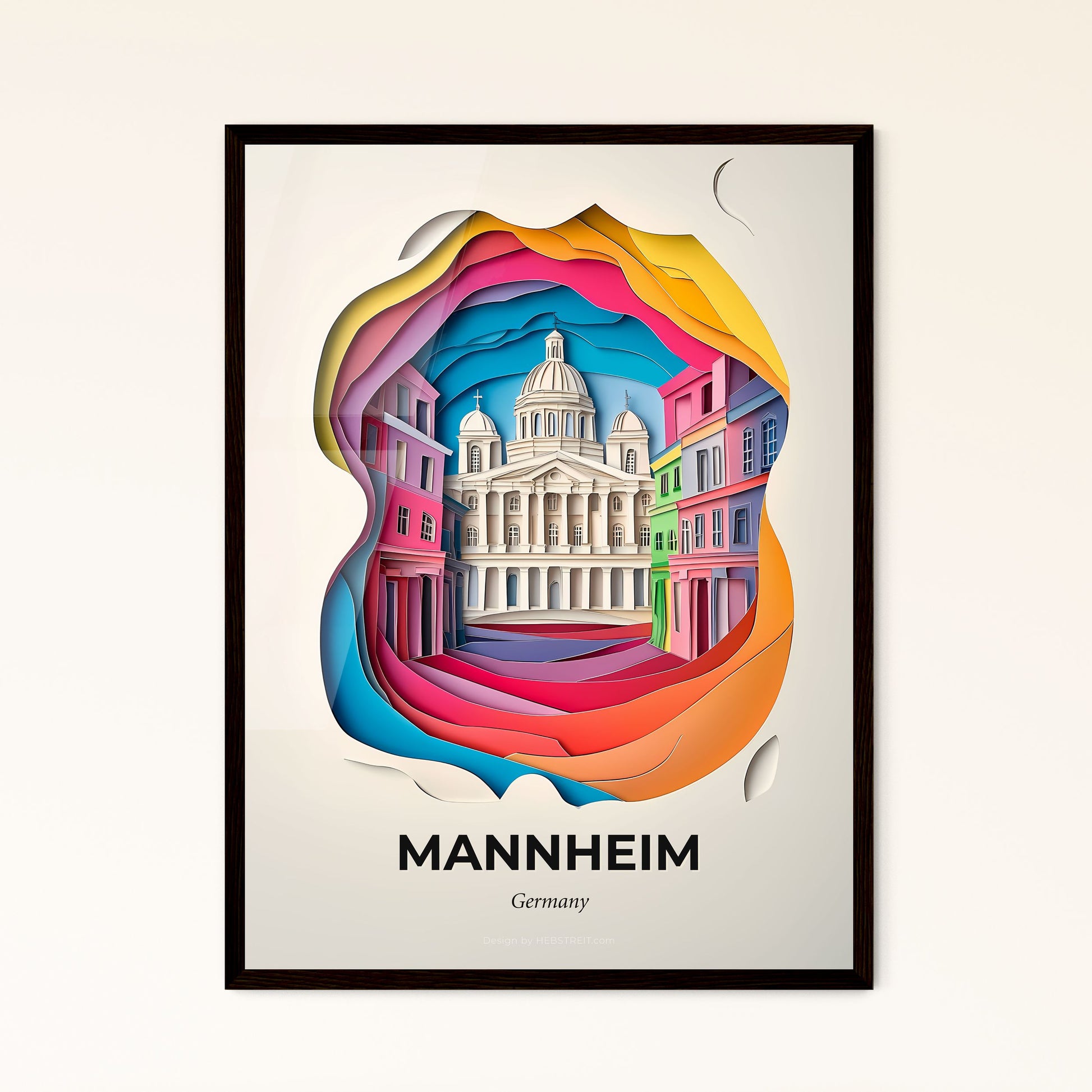 Vivid Mannheim, Germany - a paper cut of a building with a dome