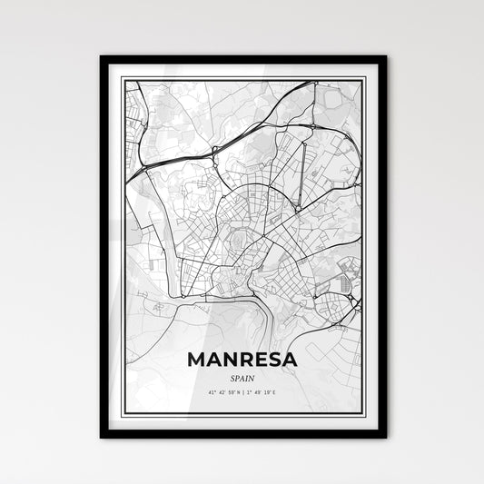 Manresa Spain - Scandinavian Style City Map for Modern Home Decor