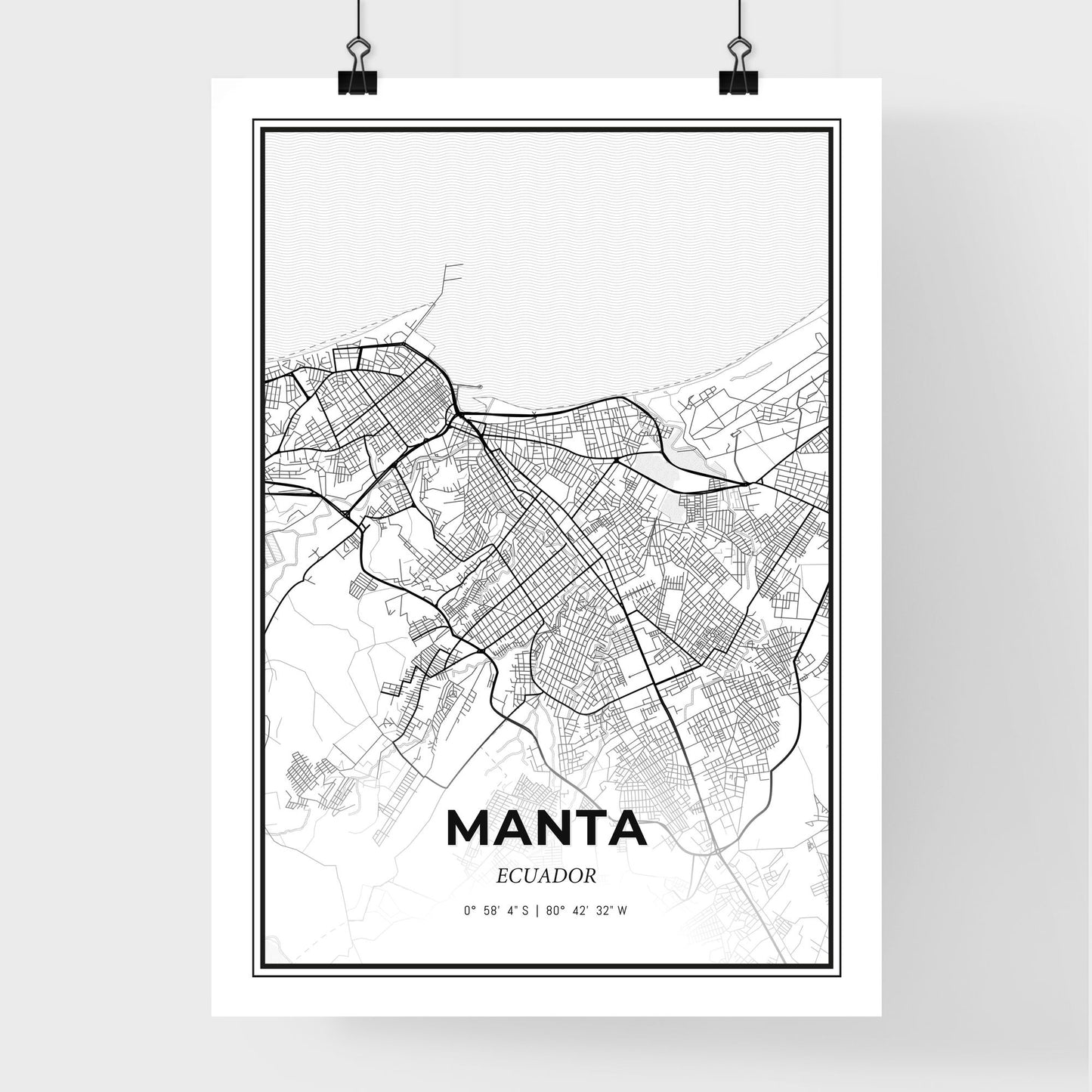 Manta Ecuador - Premium City Map Poster