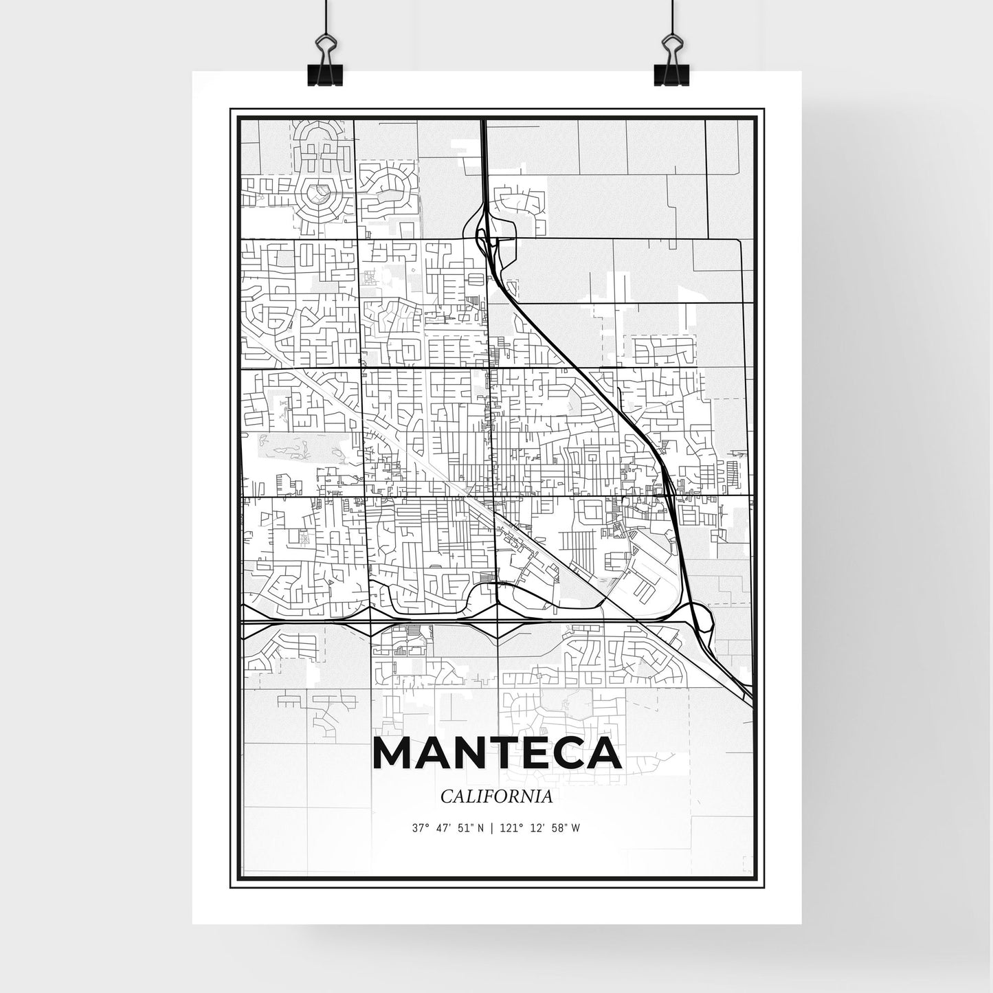 Manteca California - Premium City Map Poster