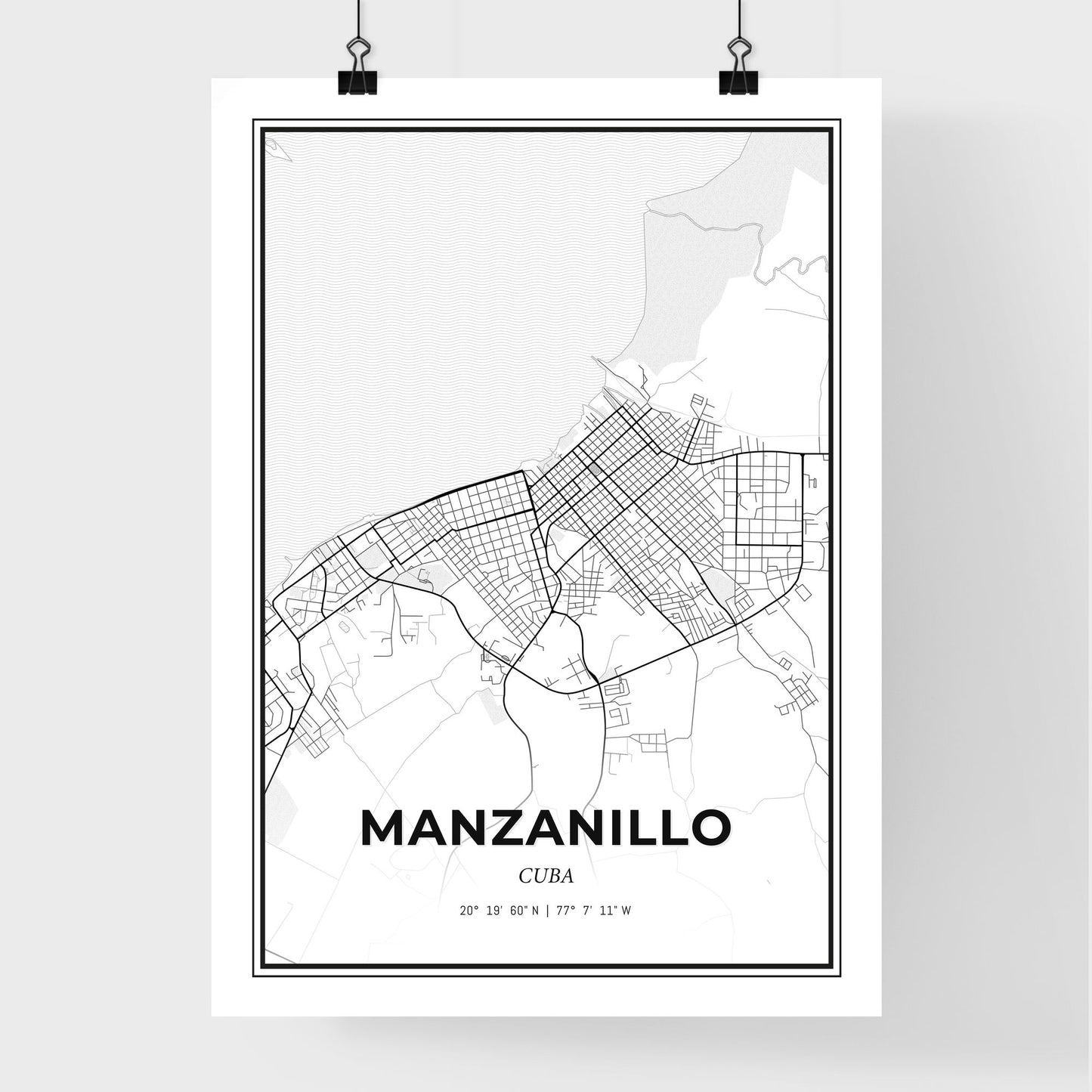 Manzanillo Cuba - Premium City Map Poster