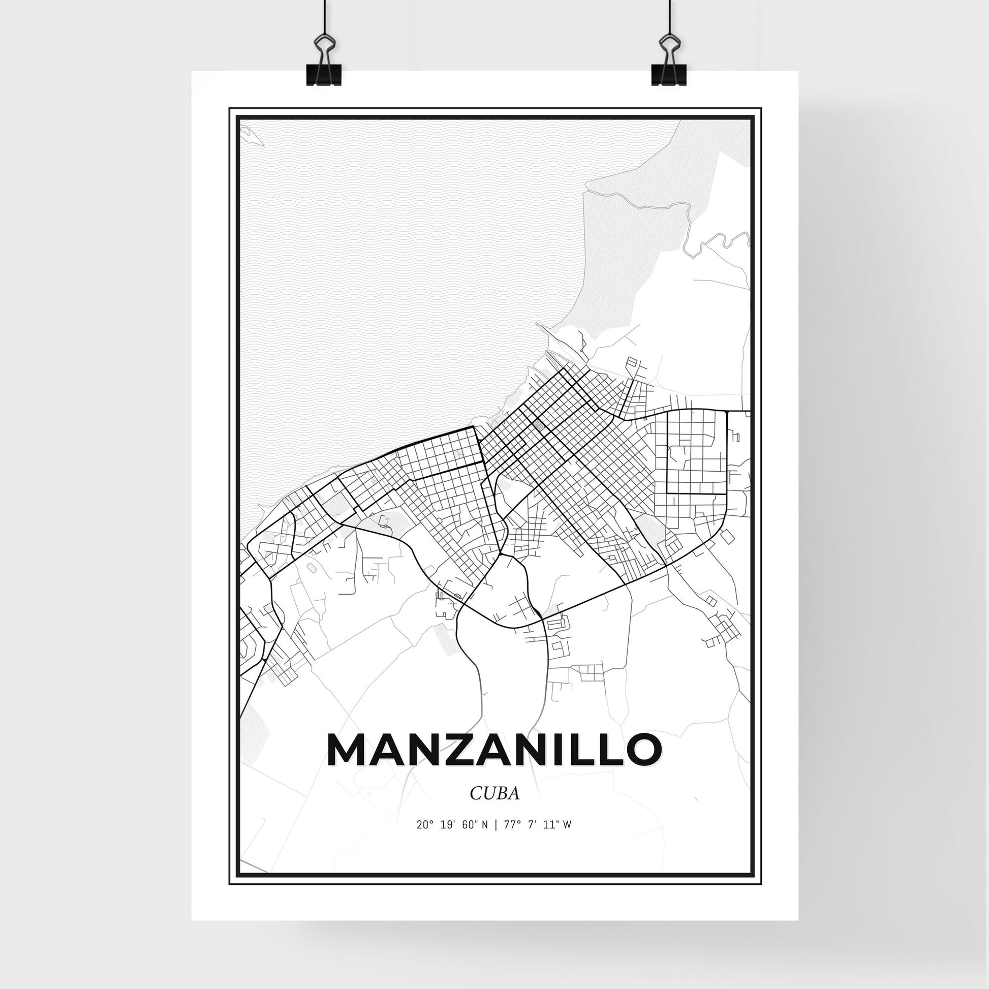 Manzanillo Cuba - Premium City Map Poster