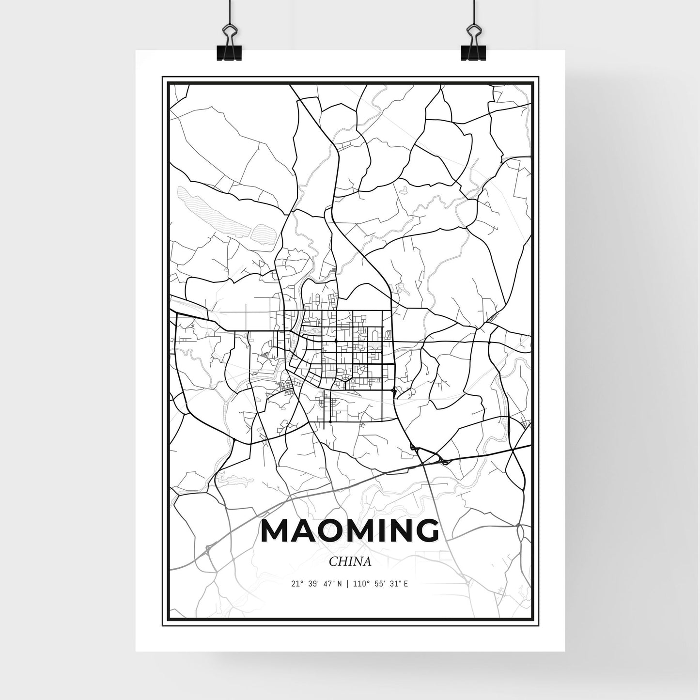 Maoming China - Premium City Map Poster