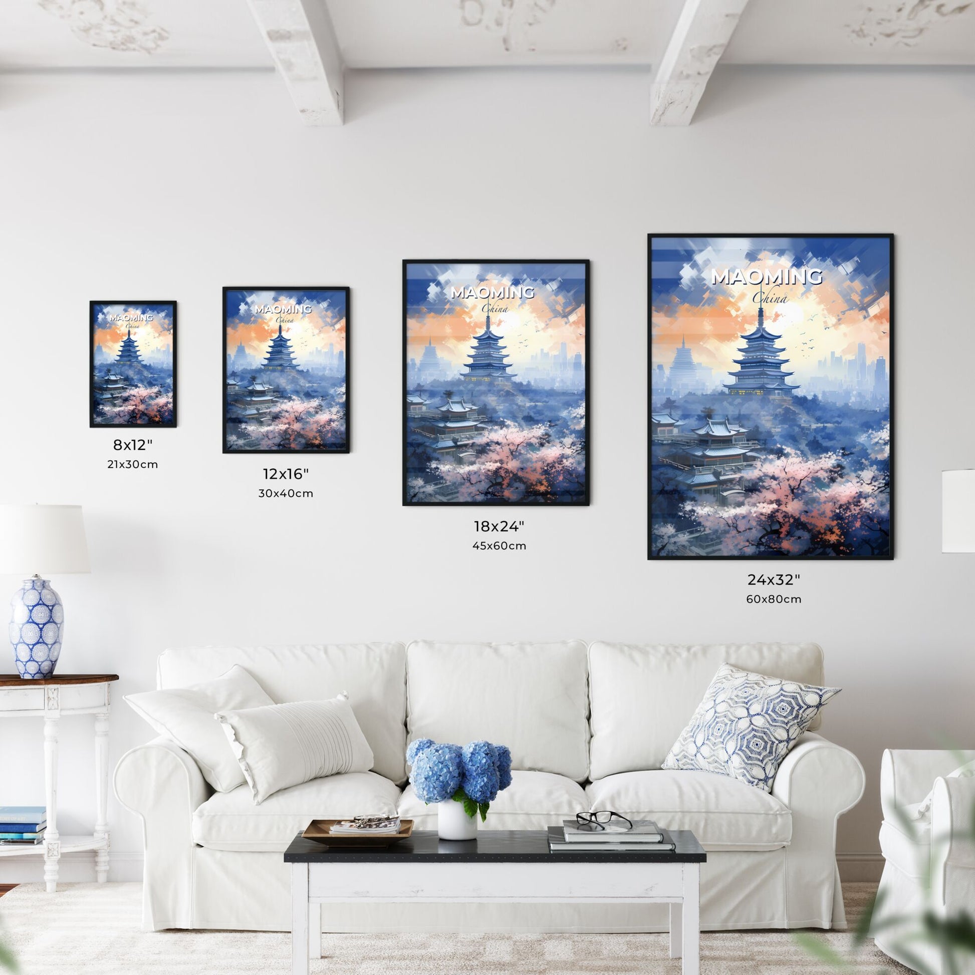 Maoming China Skyline City Art Painting Tower Building Canvas Print Default Title