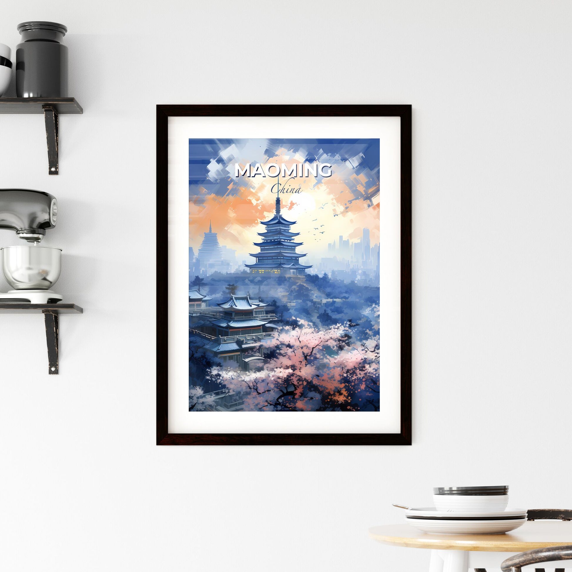 Maoming China Skyline City Art Painting Tower Building Canvas Print Default Title