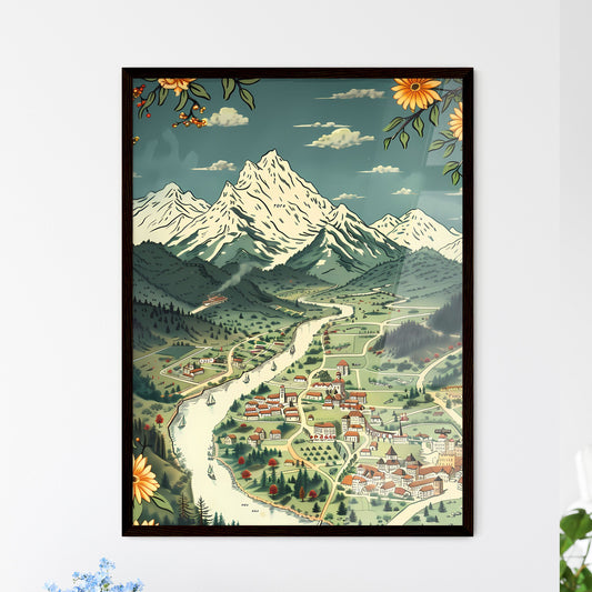 Topographic map - Framed Art Print