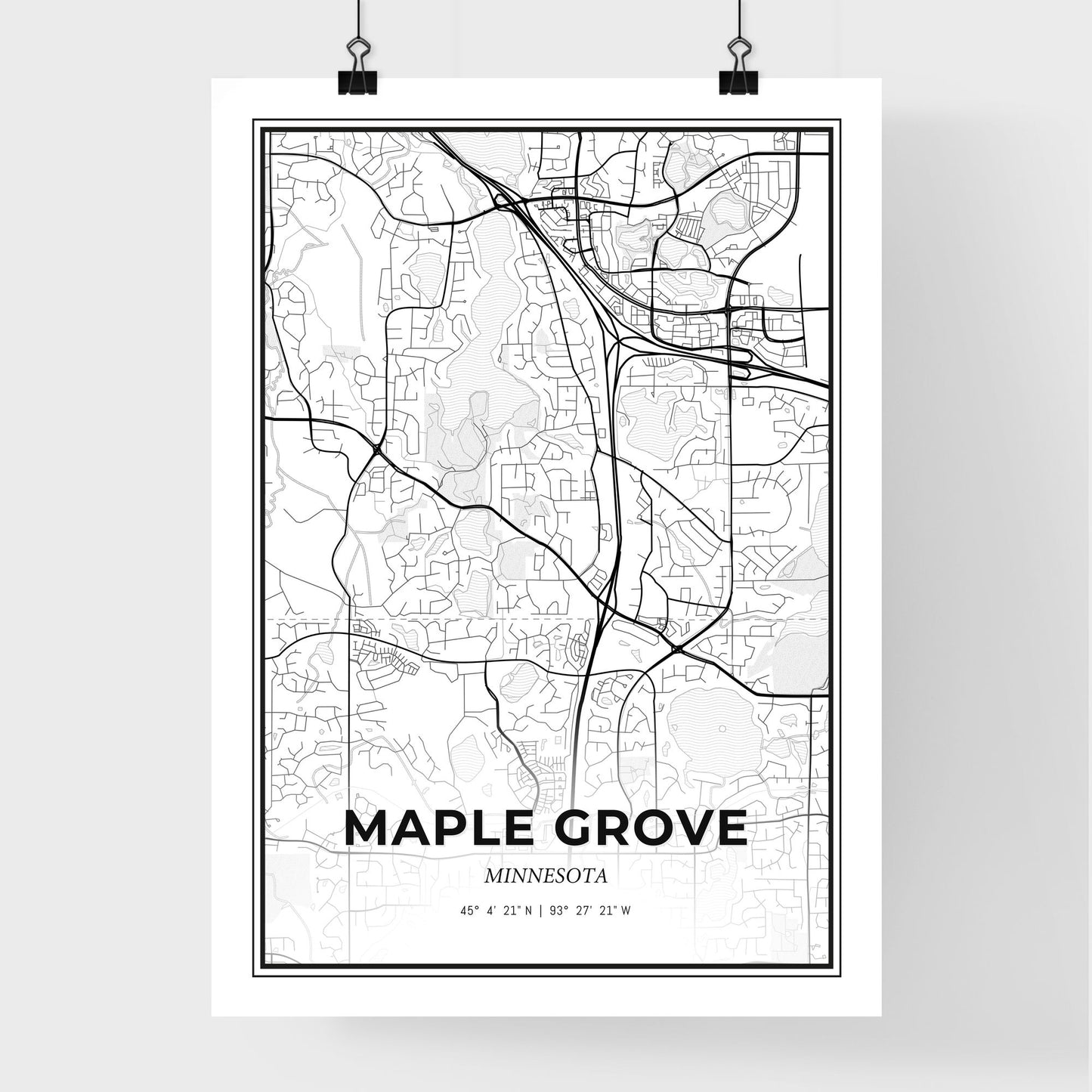 Maple Grove Minnesota - Premium City Map Poster