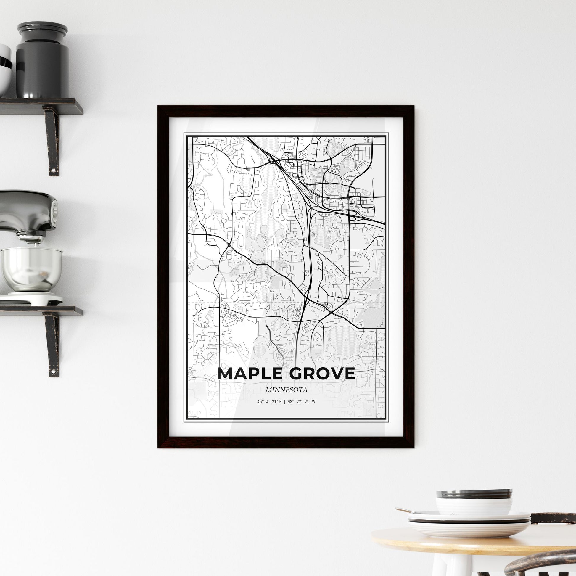 Maple Grove Minnesota - Minimal City Map