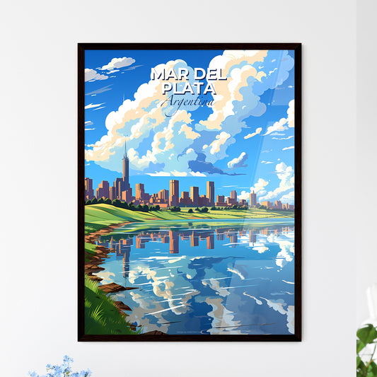 Mar del Plata Argentina Skyline Painting - City by the Lake Artwork Default Title