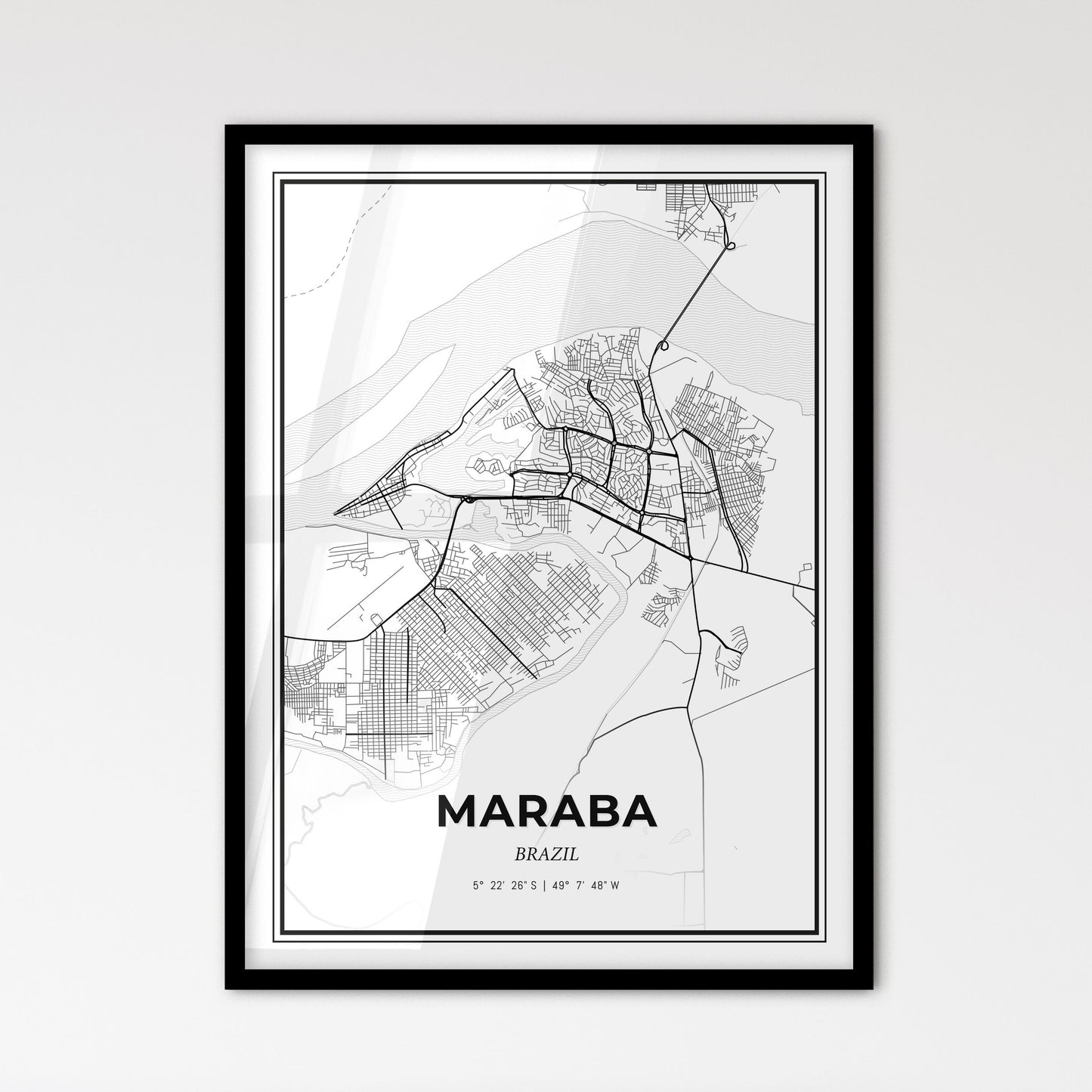 Maraba Brazil - Scandinavian Style City Map for Modern Home Decor