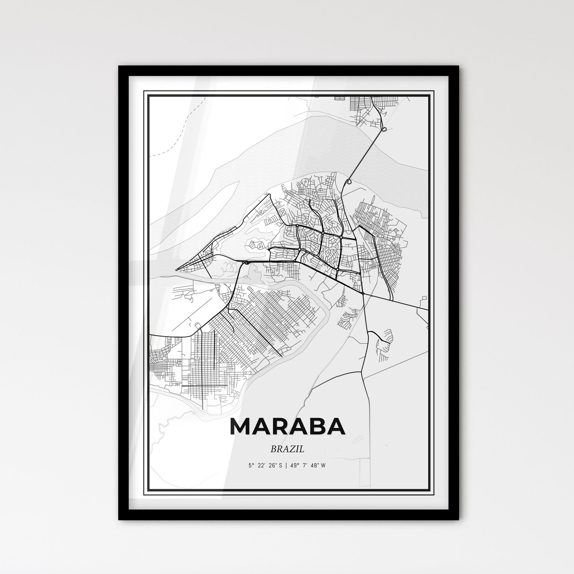 Maraba Brazil - Scandinavian Style City Map for Modern Home Decor