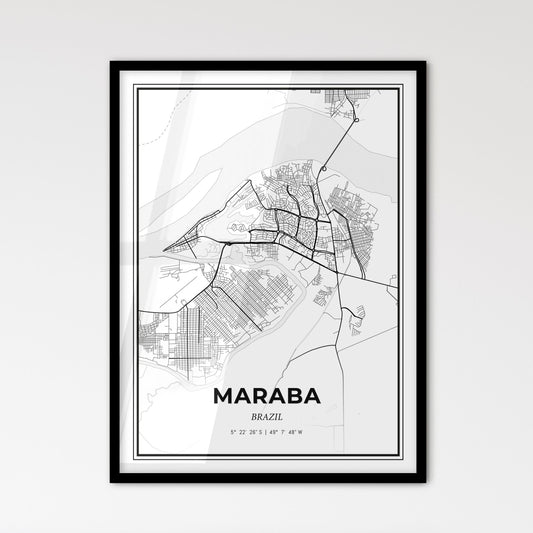 Maraba Brazil - Scandinavian Style City Map for Modern Home Decor