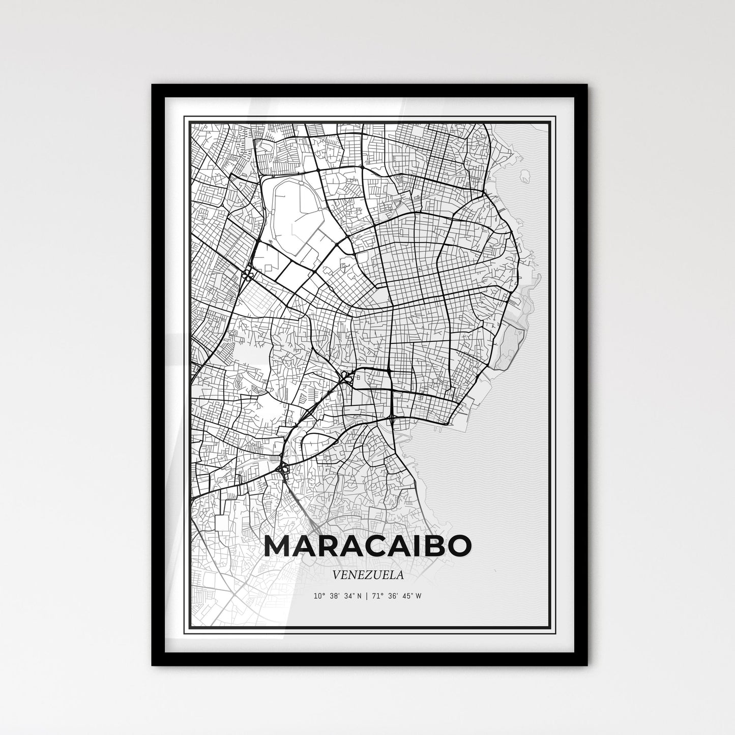 Maracaibo Venezuela - Scandinavian Style City Map for Modern Home Decor