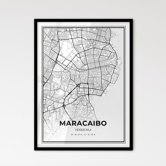 Maracaibo Venezuela - Scandinavian Style City Map for Modern Home Decor