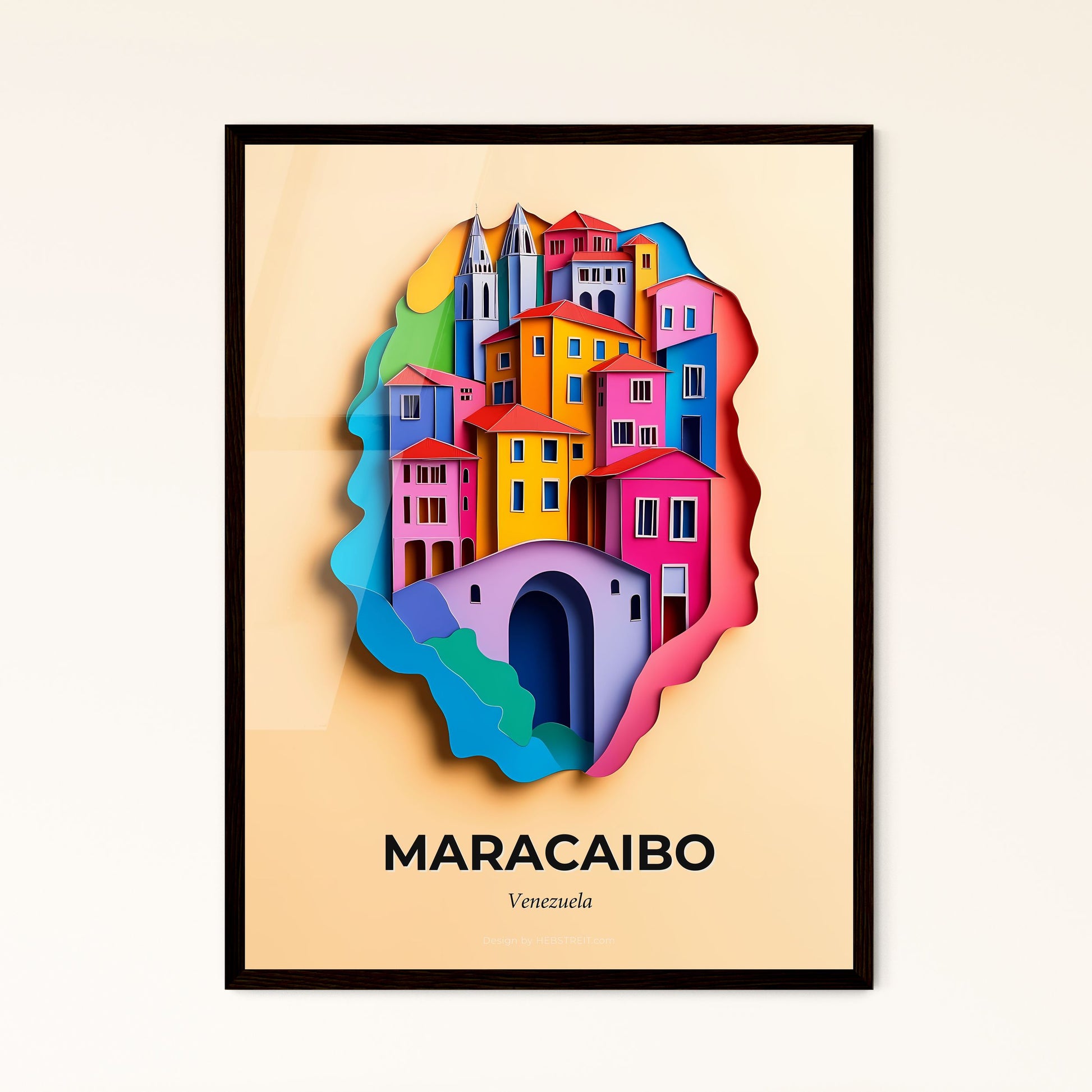 Vivid Maracaibo, Venezuela - a colorful city with a clock on the wall