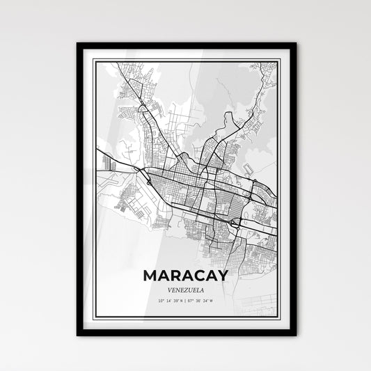 Maracay Venezuela - Scandinavian Style City Map for Modern Home Decor