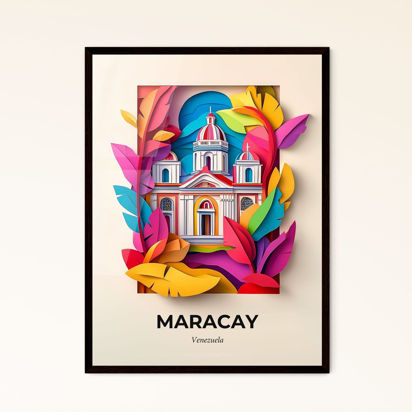 Vivid Maracay, Venezuela - a church surrounded by colorful leaves and flowers