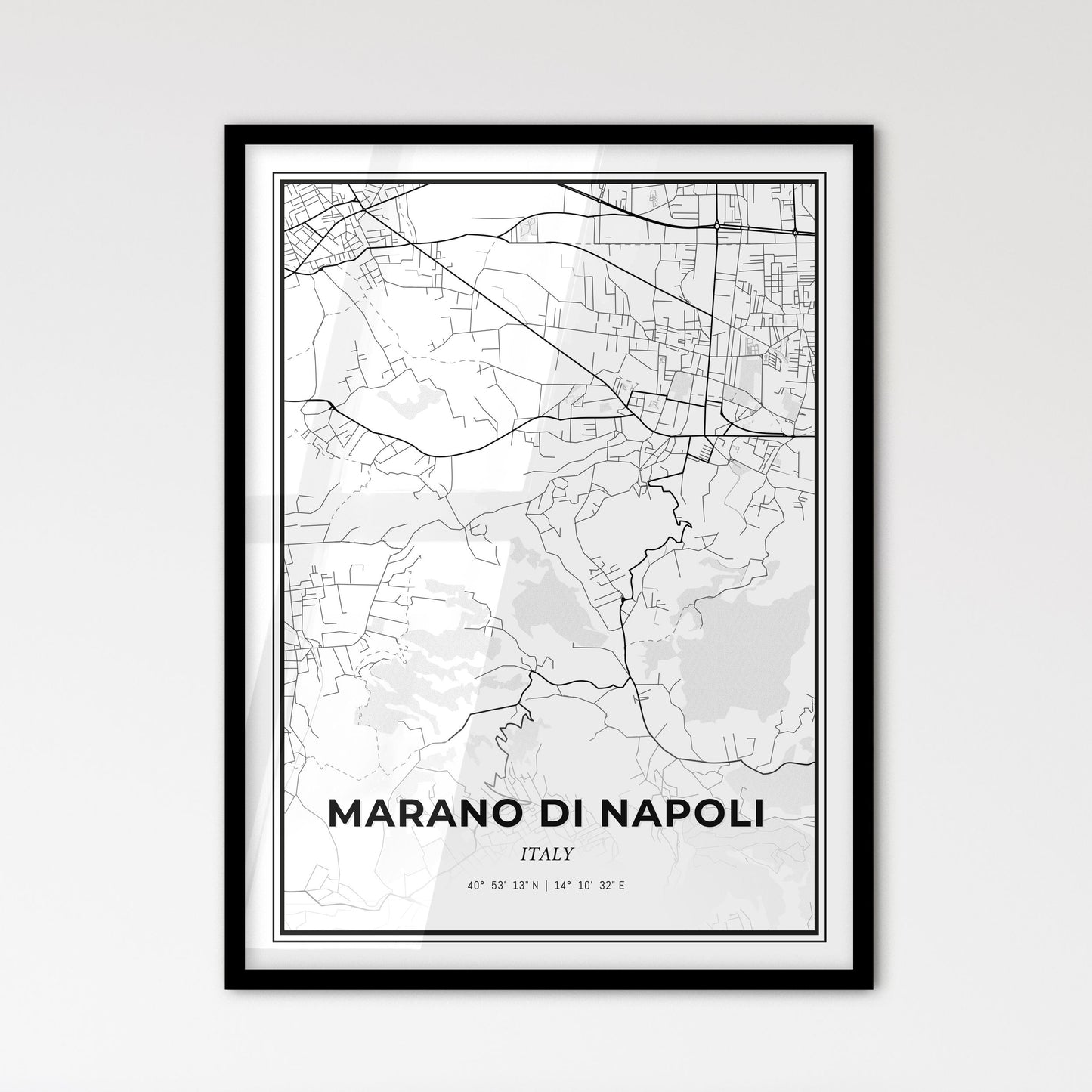 Marano di Napoli Italy - Scandinavian Style City Map for Modern Home Decor