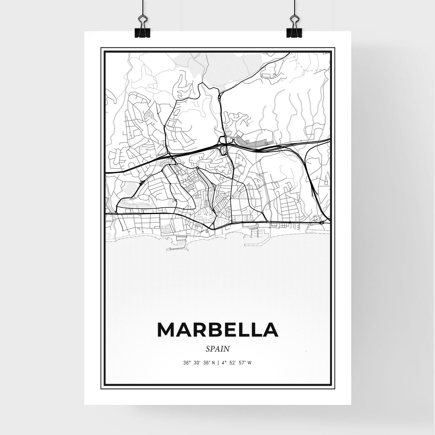 Marbella Spain - Premium City Map Poster