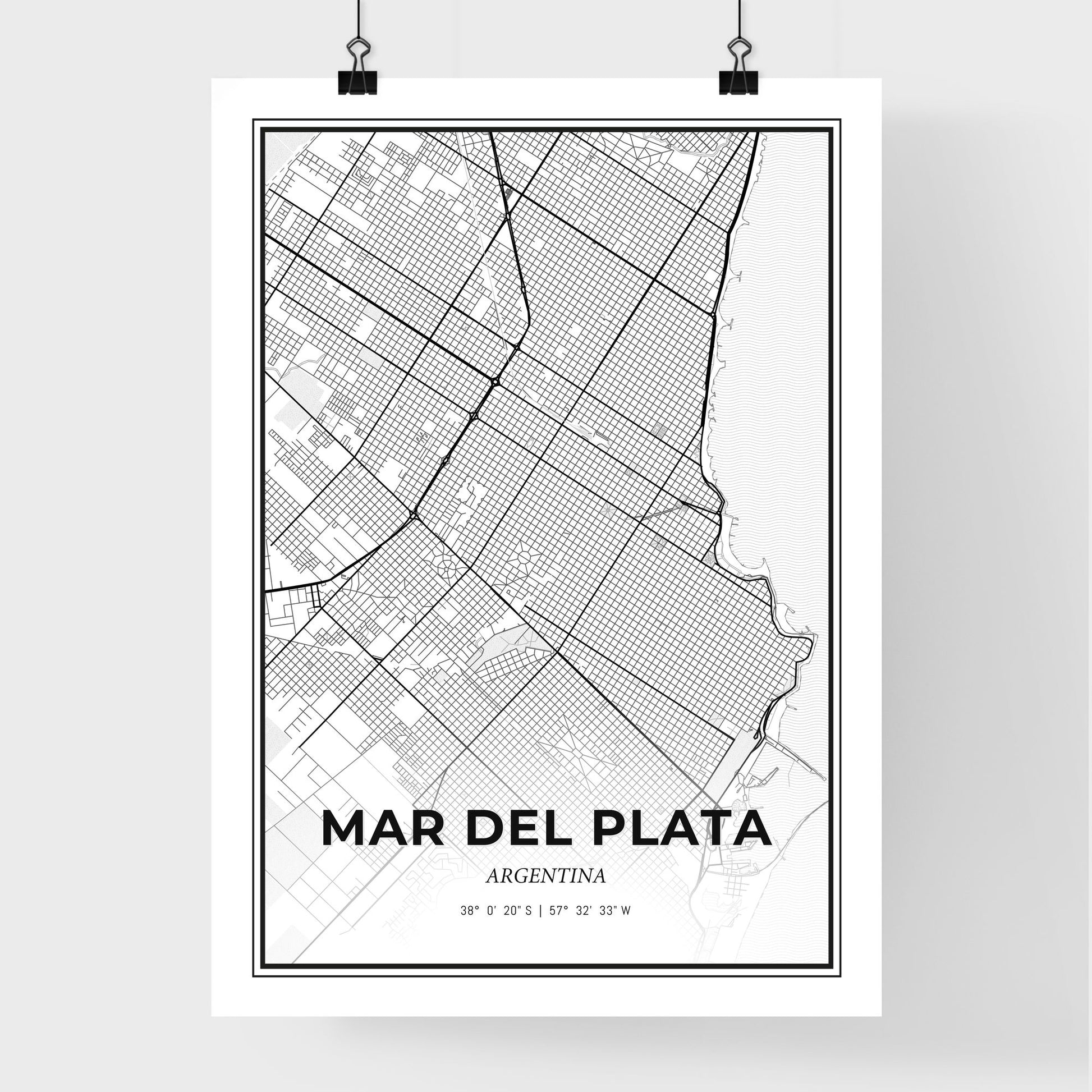 Mar del Plata Argentina - Premium City Map Poster