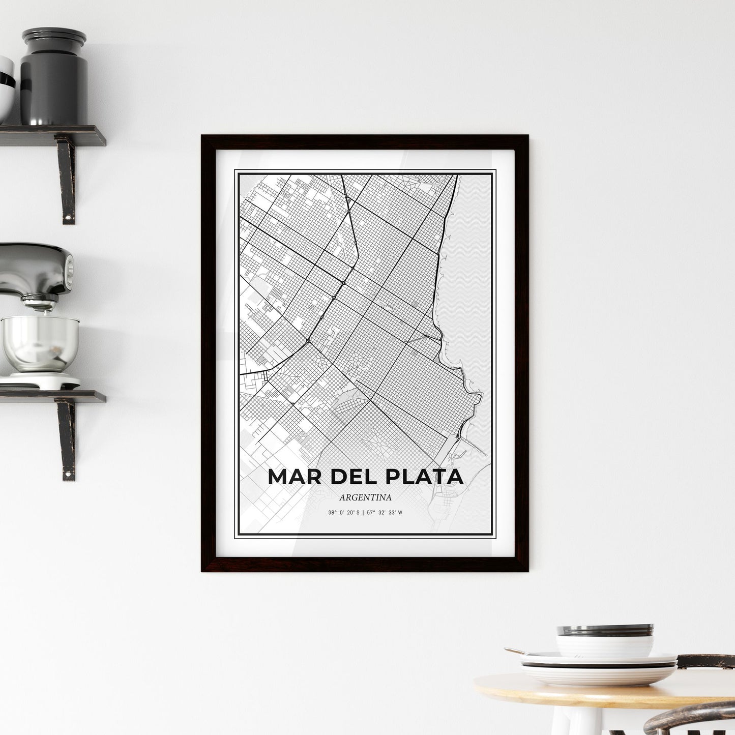 Mar del Plata Argentina - Minimal City Map