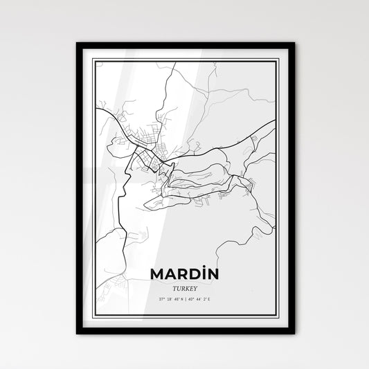 Mardin Turkey - Scandinavian Style City Map for Modern Home Decor